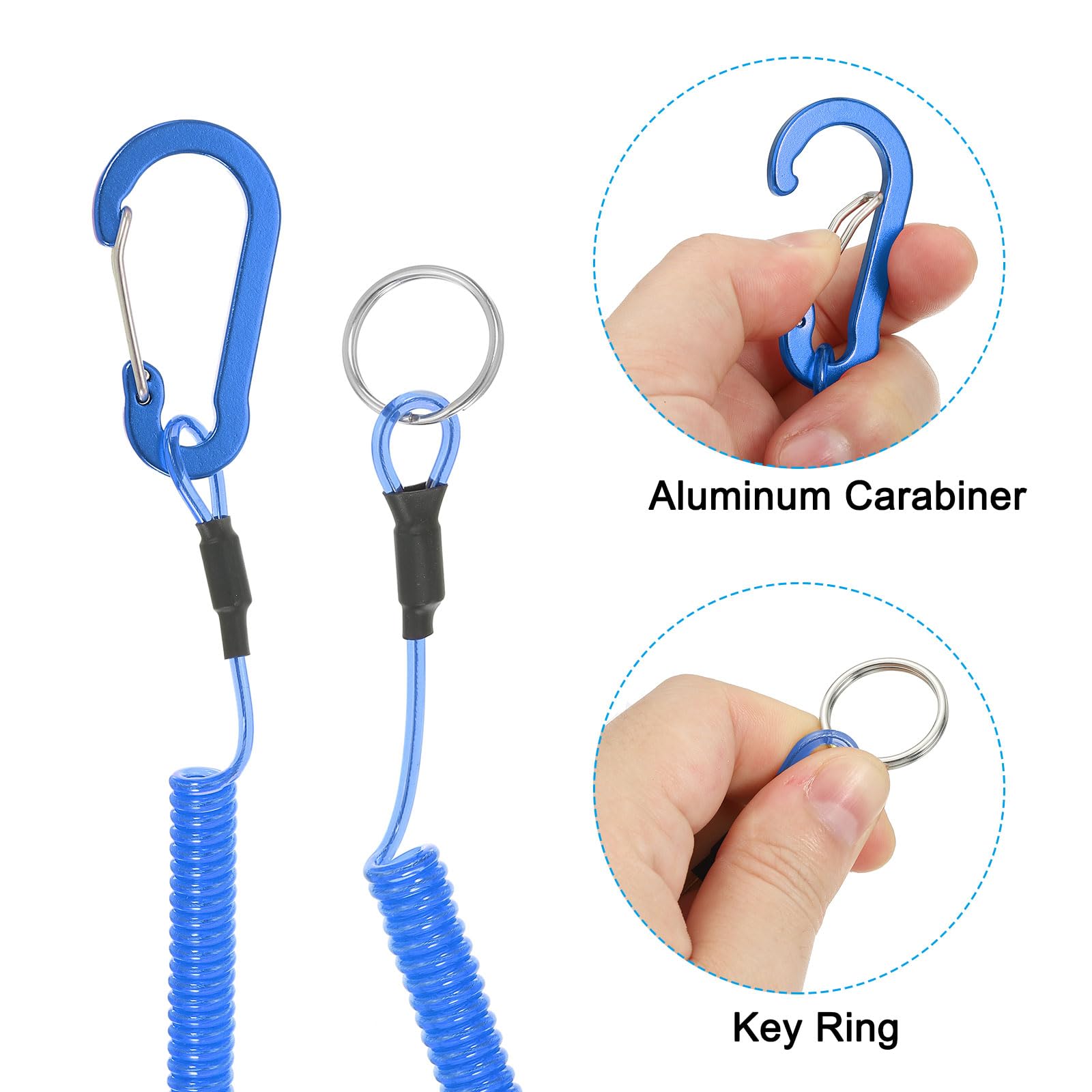 PATIKIL 3pcs Retractable Spring Coil Straps - Image 4