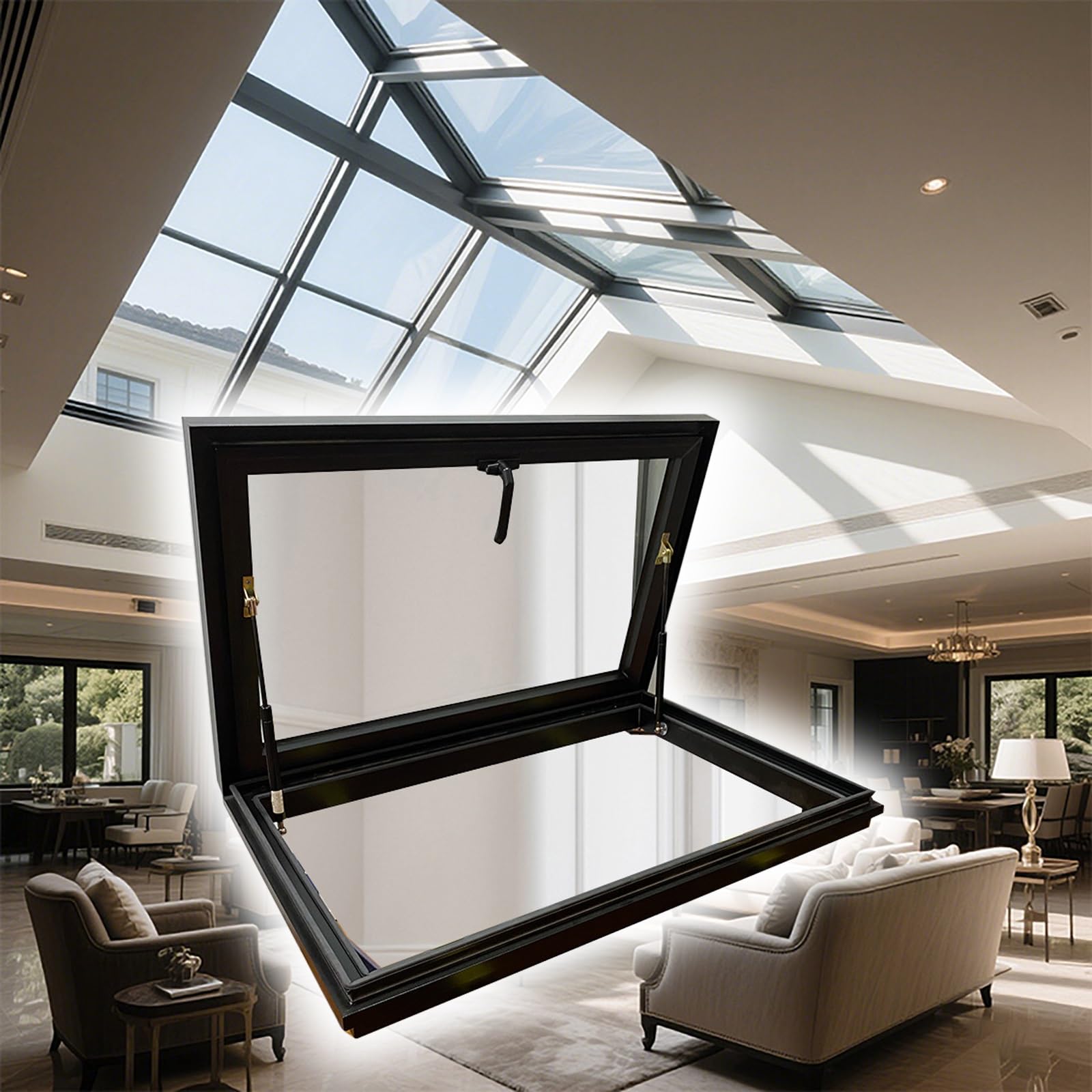 Ventana de techo para terrazas que optimiza la ventilación y la luz diurna