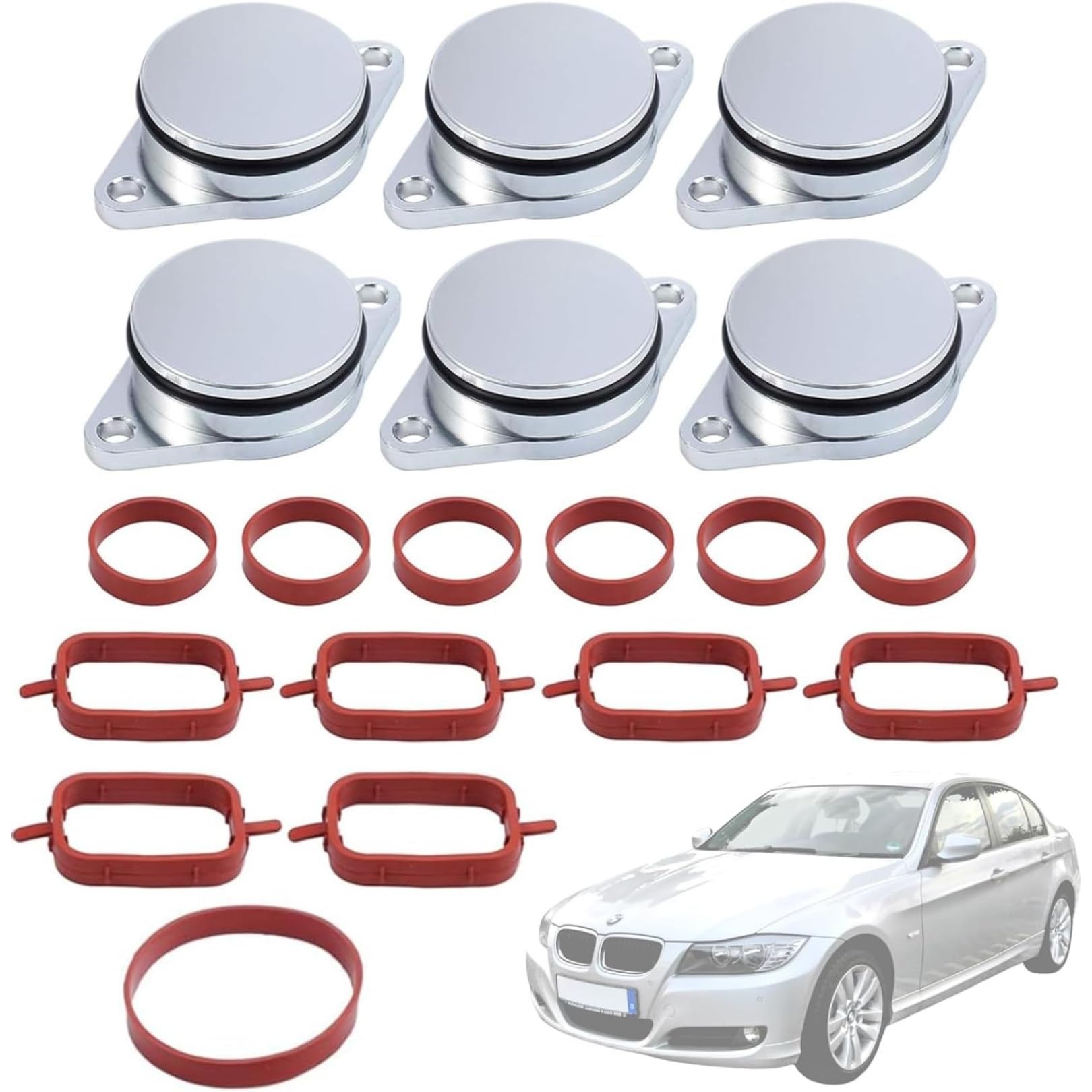 Twowinds Kit Anular Mariposas del Colector de Admisión (32mm) - 6 Cilindros | Compatible con BMW E90 E91 E92 E93 E60 E61 E63 E64 E66 E83 E53 E70 E71