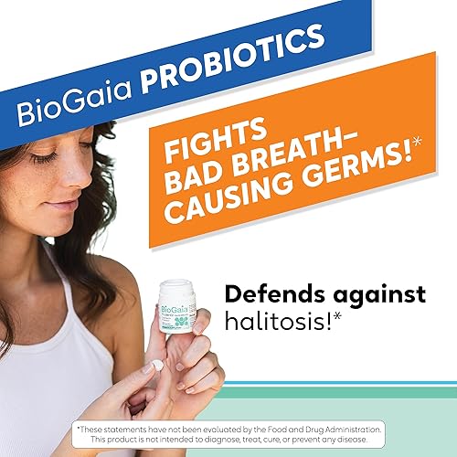 Miniatura 4 de BioGaia Aliento fresco  Pastilla probiótica dental  Combate el mal aliento y la halitosis  Encías y dientes saludables  Probióticos orales de doble