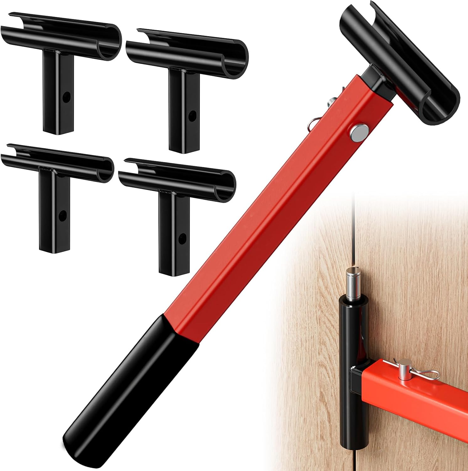 Upgraded 4 in 1 Door Hinge Adjustment Tool, Multi-Size Hinge Wrench Tool with Rubber Handle, Durable Stainless Steel Hinge Wrench, Door Gap Adjustment Tool for Residential & Commercial Use