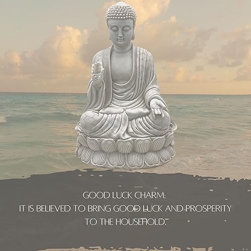 Miniatura 9 de #1 hermoso buda de polystone blanco antiguo