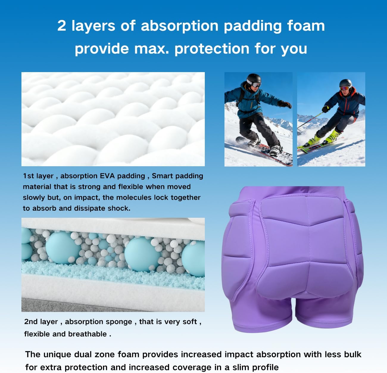 Women Girl Bumsaver Padded Shorts for Skateboarding, Roller Skating, Roller Derby, Inline Skating, Snowboarding and Skiing