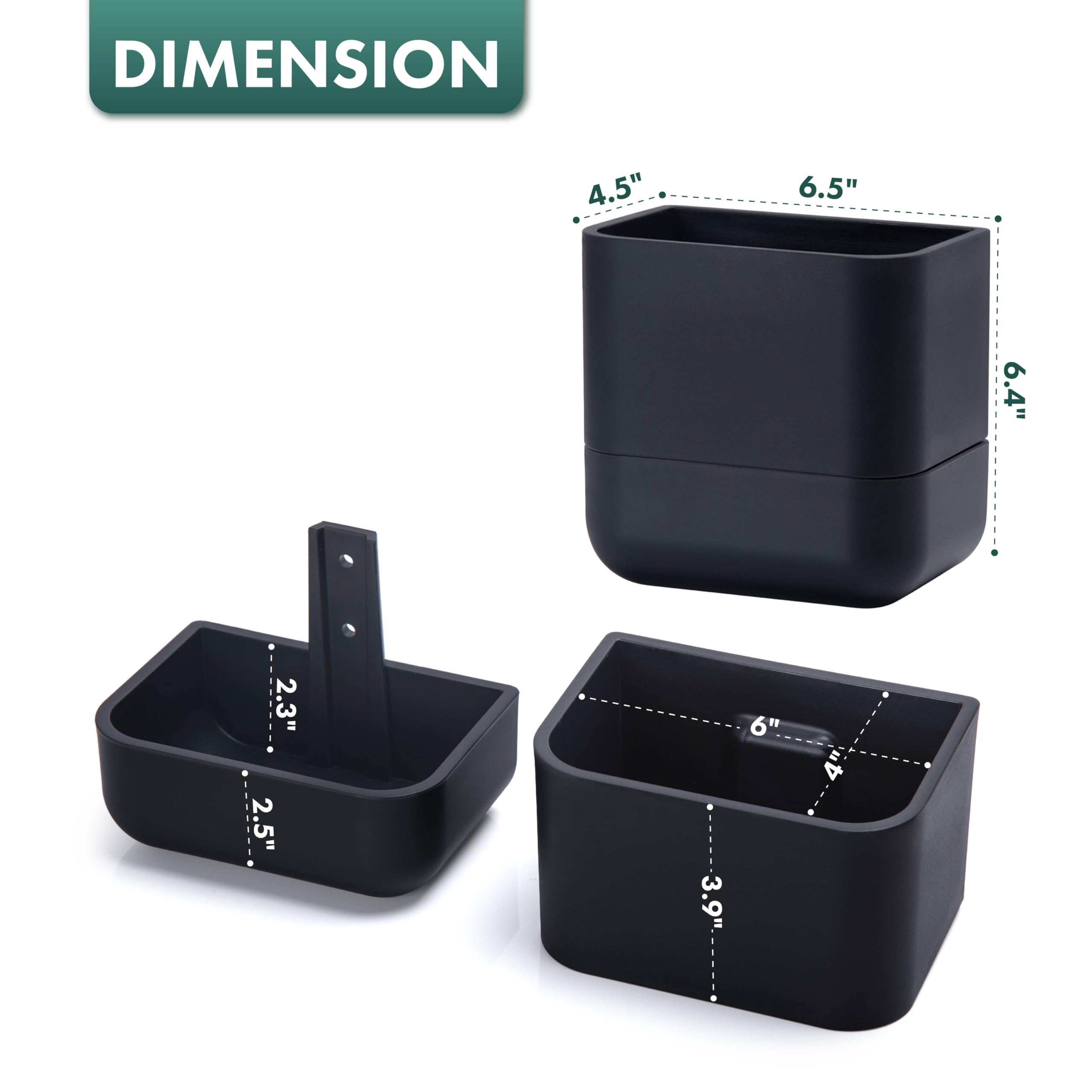 Phoenix Vine 6.5-Inch Wall Mounted Self-Watering Planter – Set Of 3, Black, For Indoor Plants & Herbs