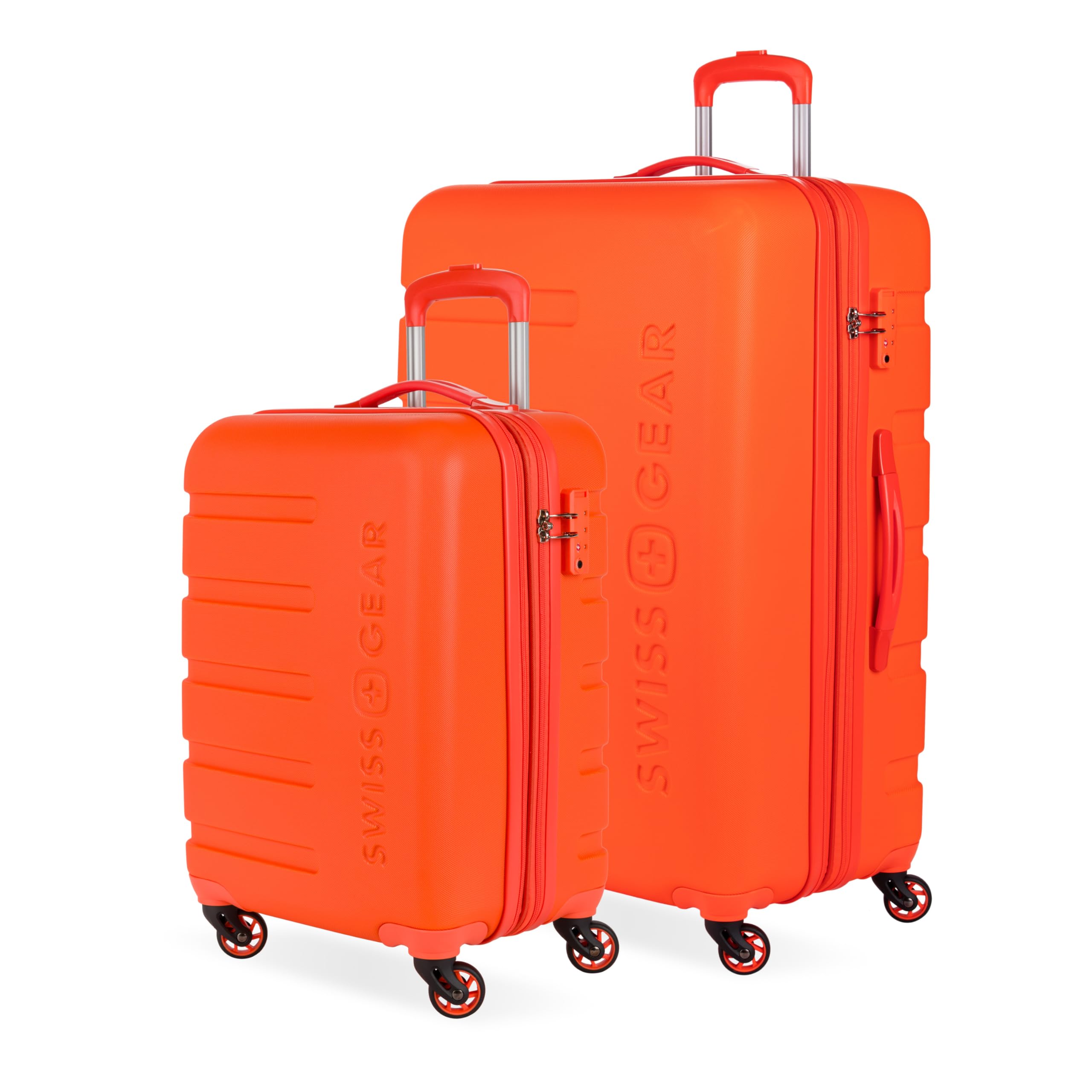 SwissGear 7366 Signature Hardside Expandable Luggage with Spinner Wheels, TSA Lock, Cup-Holder, Orange, 2-Piece Set (19/27)