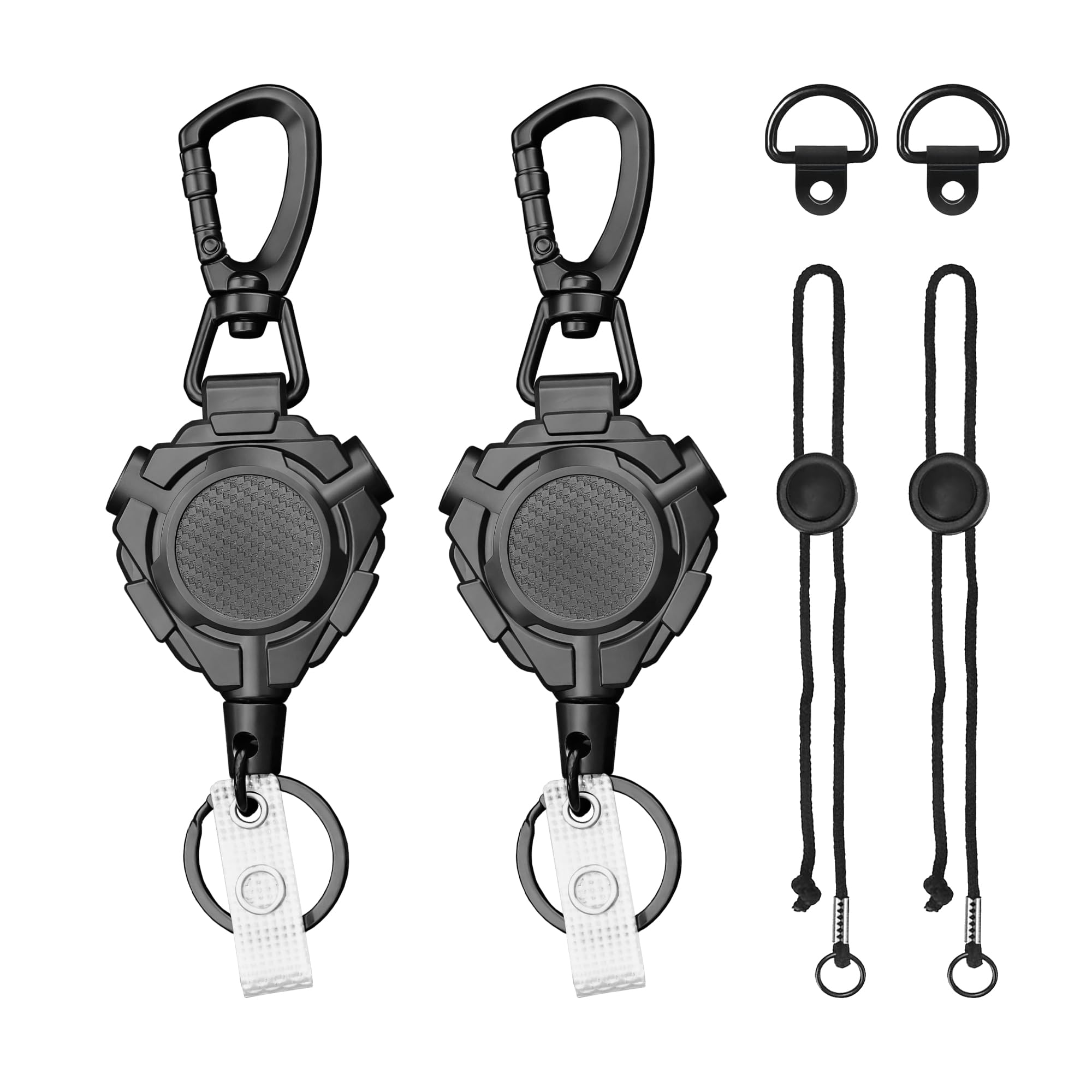 CB Mic Holder Retractable Microphone Keeper Heavy Duty CB Radio Retractable Hanger Tether, 32" Stainless Steel Cord (2 PCS)