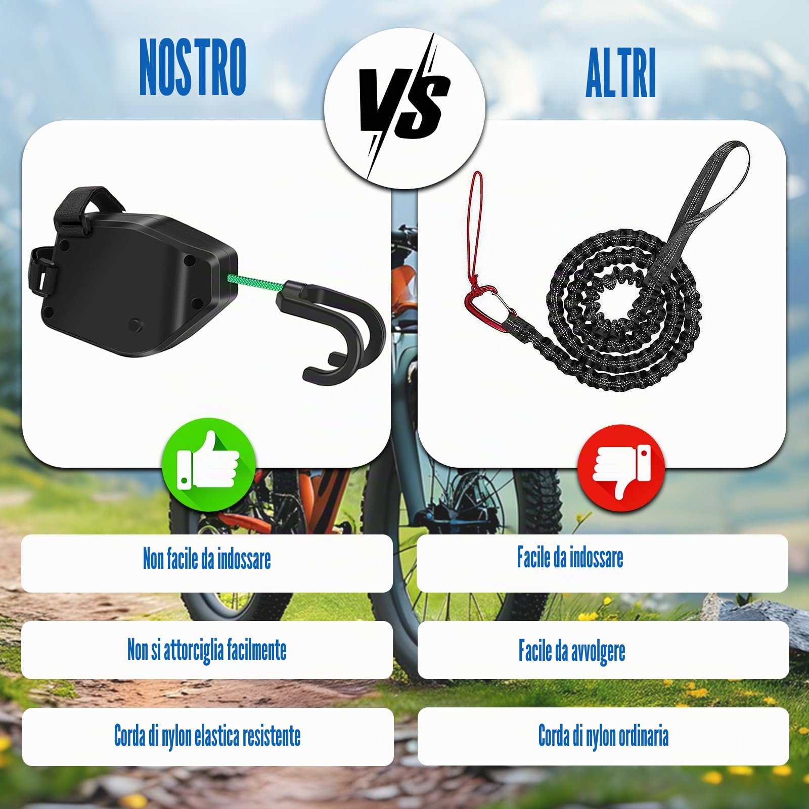 Corda di Traino per Biciclette per Bambini 2.5M Fune Traino Bici Bambino Extra Robusta Leggera Bar Trazione Velo Bambino MTB E-Bike