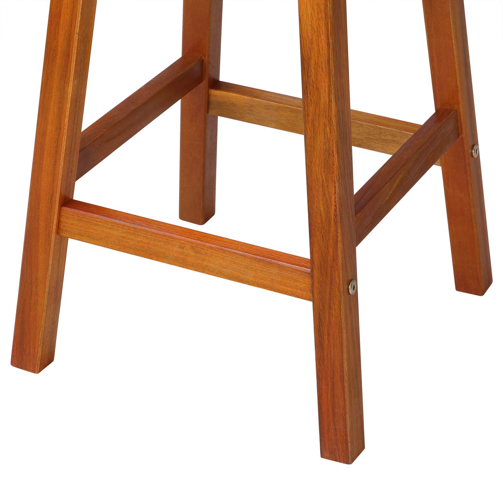 Casaria® Barhocker 4er Set Holz Akazie Outdoor 75cm Sitzhöhe Fußstütze 150kg Belastbarkeit Massiv Rund Rustikal Garten Küche Bar Stuhl Hocker Braun