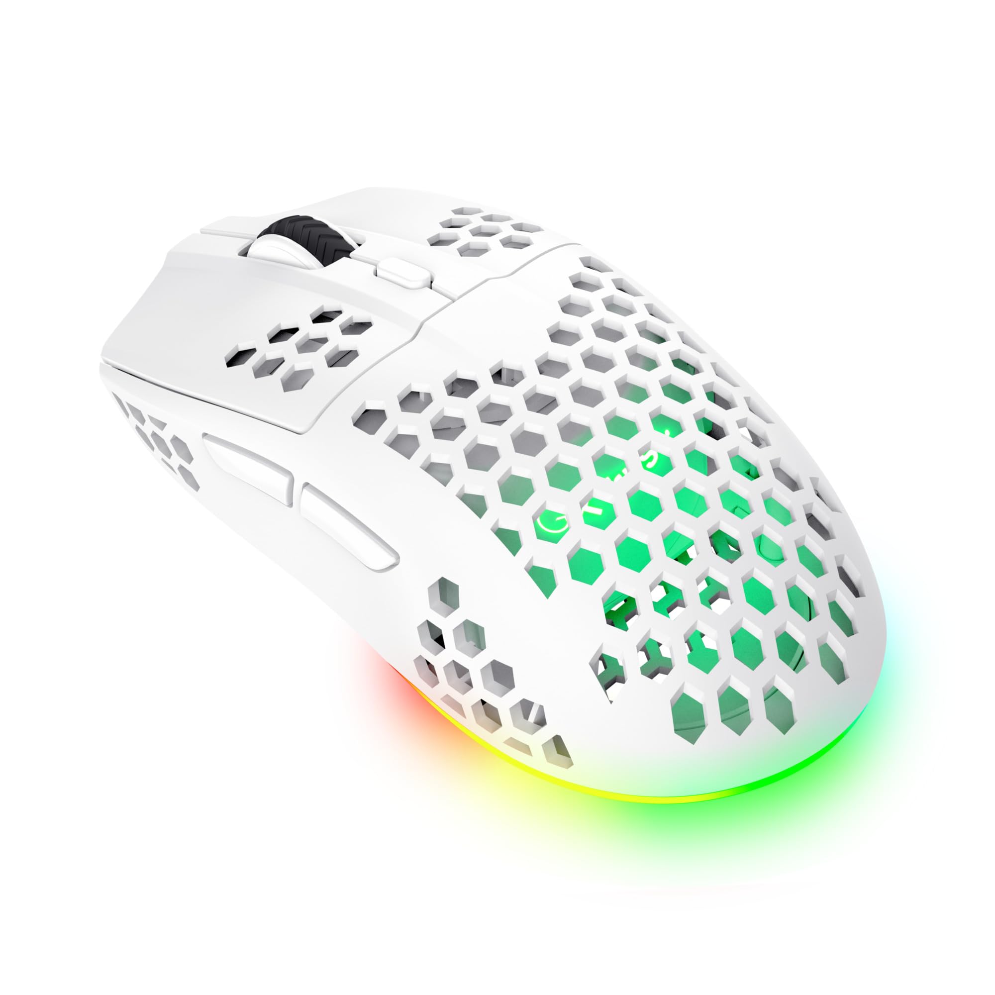 Trust Gaming GXT 928 Helox bezprzewodowa mysz gamingowa, ultralekka mysz 75 g, 80 h ciągłej pracy, odbiornik micro USB 2,4 GHz, regulacja DPI (800-4800), 6 programowalnych przycisków, komputer | Bateria 80h, Mikroodbiornik USB 2,4 GHz, 800-4800 DPI, Mouse