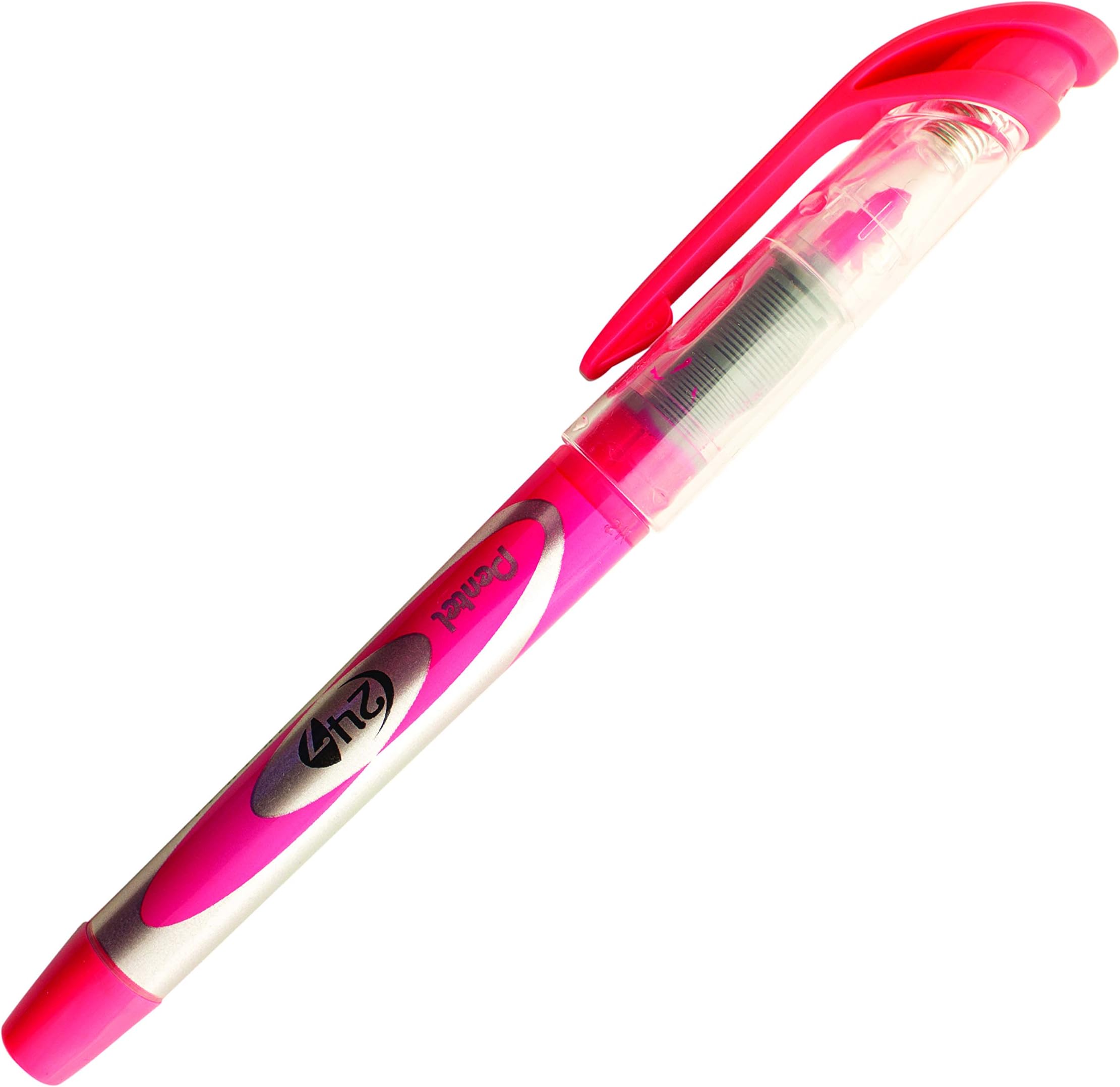 Pentel 24/7 Chisel Tip Liquid Highlighter, Pink Ink, Box of 12 (SL12-P)