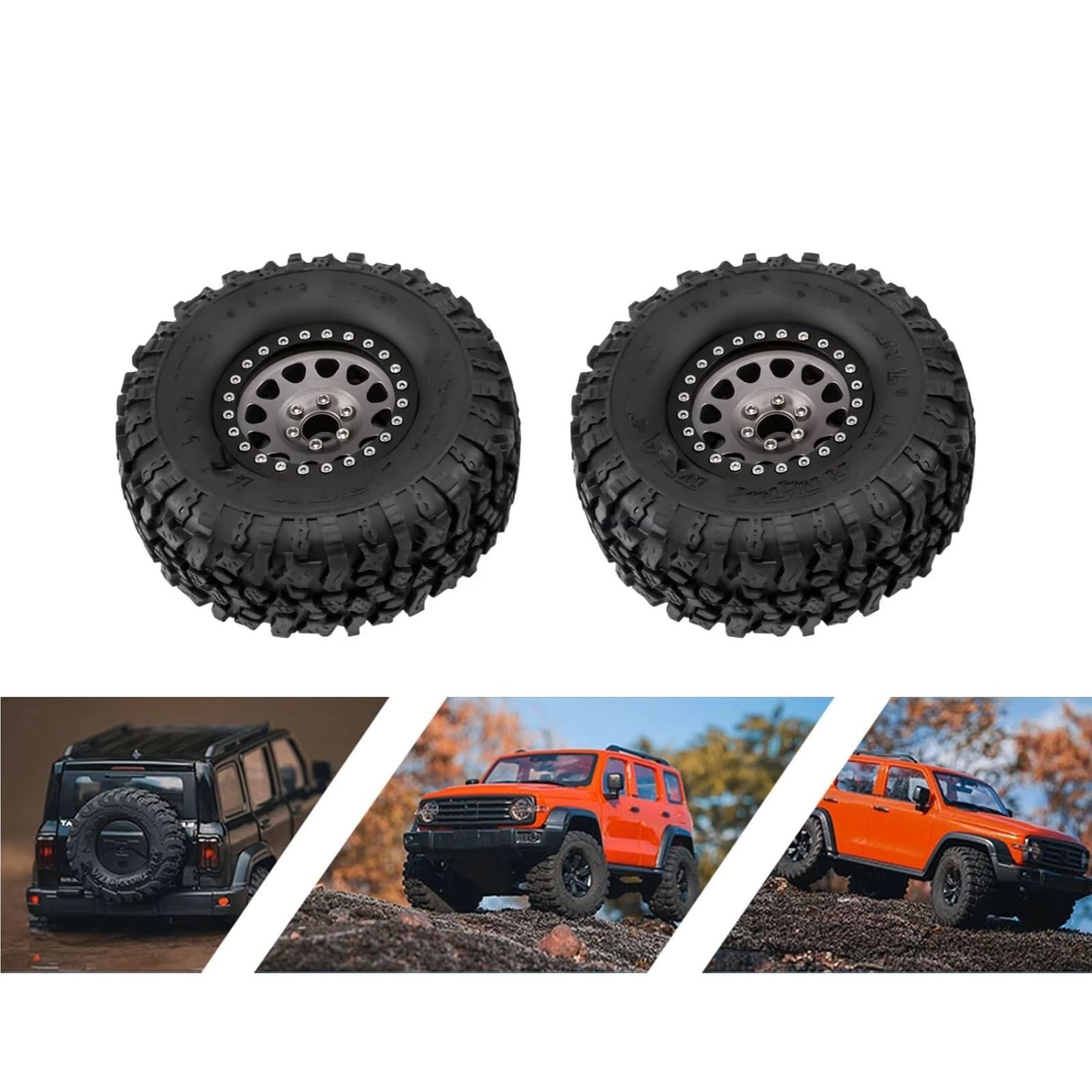 Compatibile Con Traxxas Per TRX4 Per TRX6 Per Axial Per SCX10 RR10 1/10 RC Crawler Car Parts 4 Pezzi In Metallo 2.2 Beadlock Cerchioni Pneumatici Set Accessori RC