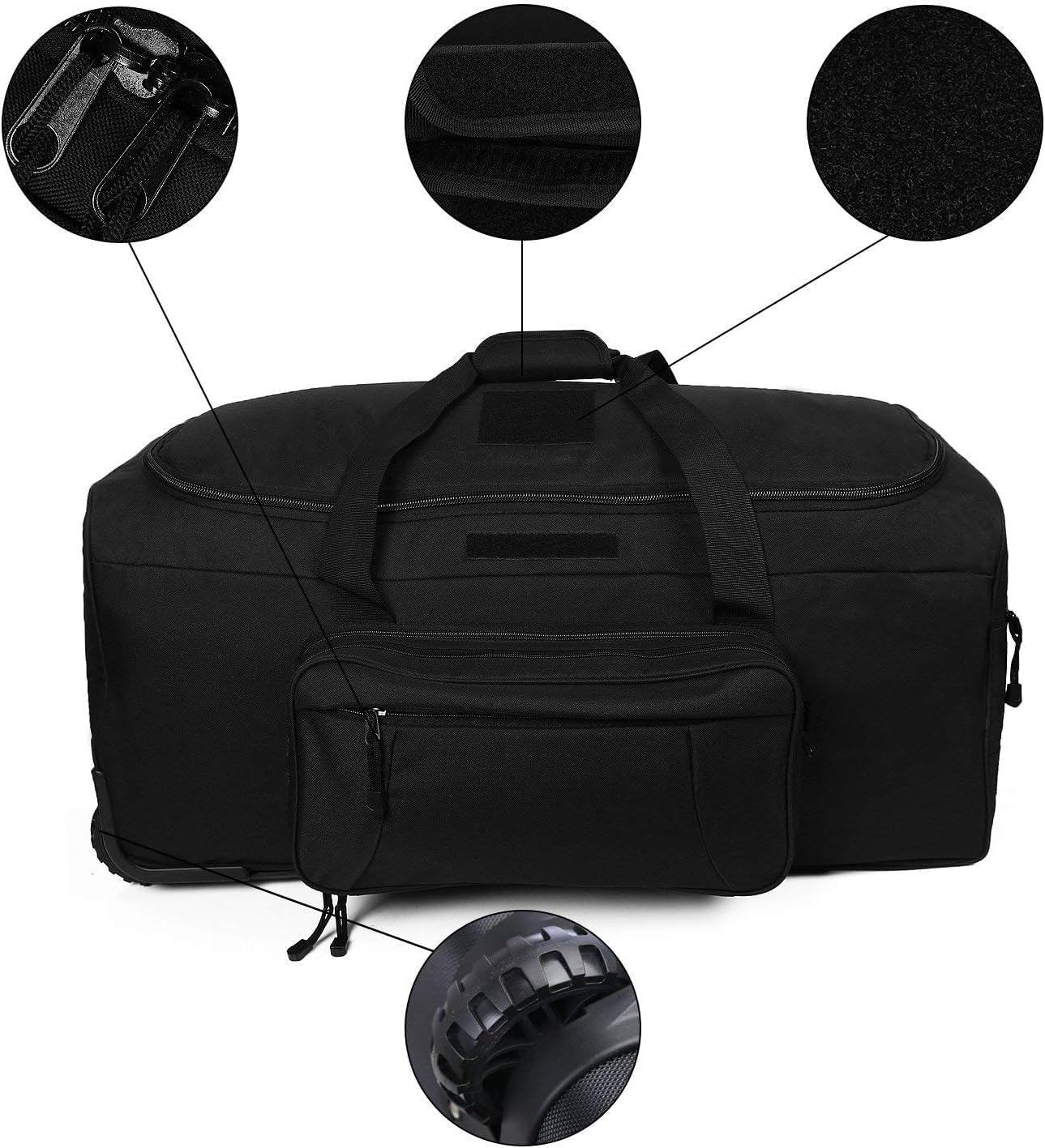 Heavy-Duty X-Large Military Tactical Wheeled Rolling Duffel Trolley Bag For Deployment Traveling Camping Sporting - Image 5