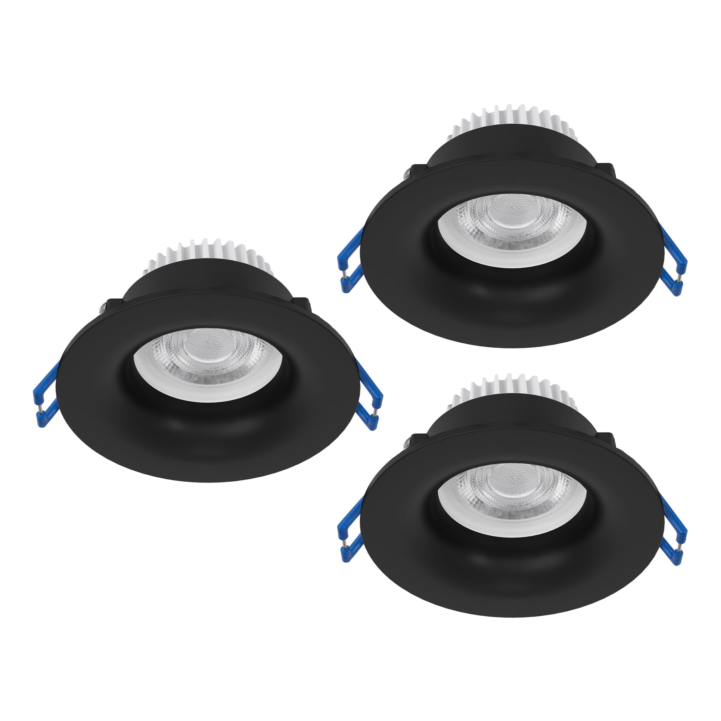 EGLO 3er Set Einbaustrahler Salabate, Ø 8, 8 cm, Deckenspots Badezimmer | Bad Deckenstrahler aus Aluminium in Schwarz, warmweiß, neutralweiß, kaltweiß, IP65
