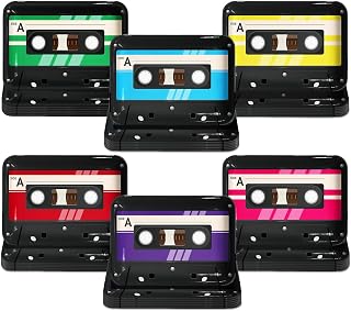 42 PCS Cassette Tape Plates, 10 x 7 Inch Retro Theme Party Decorations