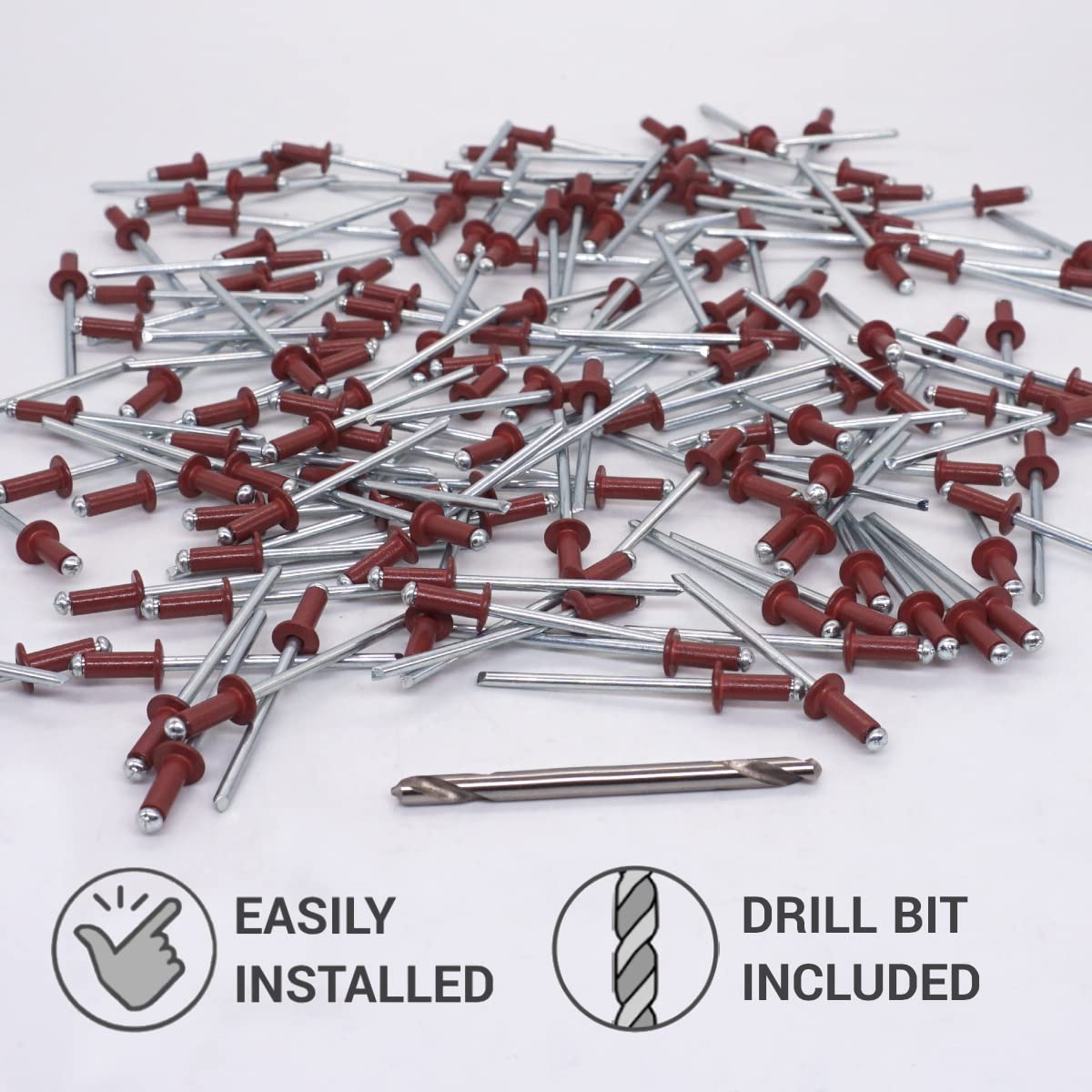 SKIR'CO Blindnieten Set 100 Stück - 4,0 X 8 Mm Aluminium Popnieten Grau-weiß