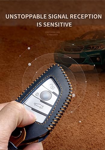 Miniatura 3 de SANRILY Funda de cuero hecha a mano para llavero Audi A3 A6 A7 2022 S3 S8 2023 A8 S3 E-Tron Q8 sin llave Samrt con llavero marrón