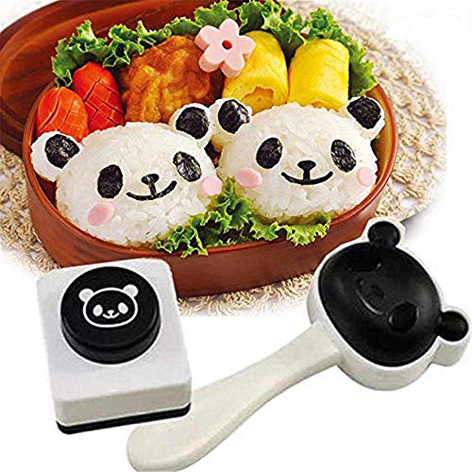 Hebudy Rice Ball Maker, Bento Accessories Sushi Mold Cartoon Pattern Bento Nori Decor for DIY Lunch Making Kitchen 2 PCS