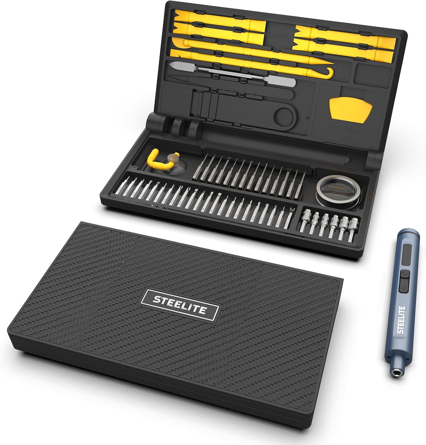 STEELITE Electric Screwdriver Kit, Precision Screwdriver Set, 42 Magnetic Bits, 0.2 N.m Mini Repair Tool for Phone Laptop Watch Electronics, 58PCS All-in-one Workpad