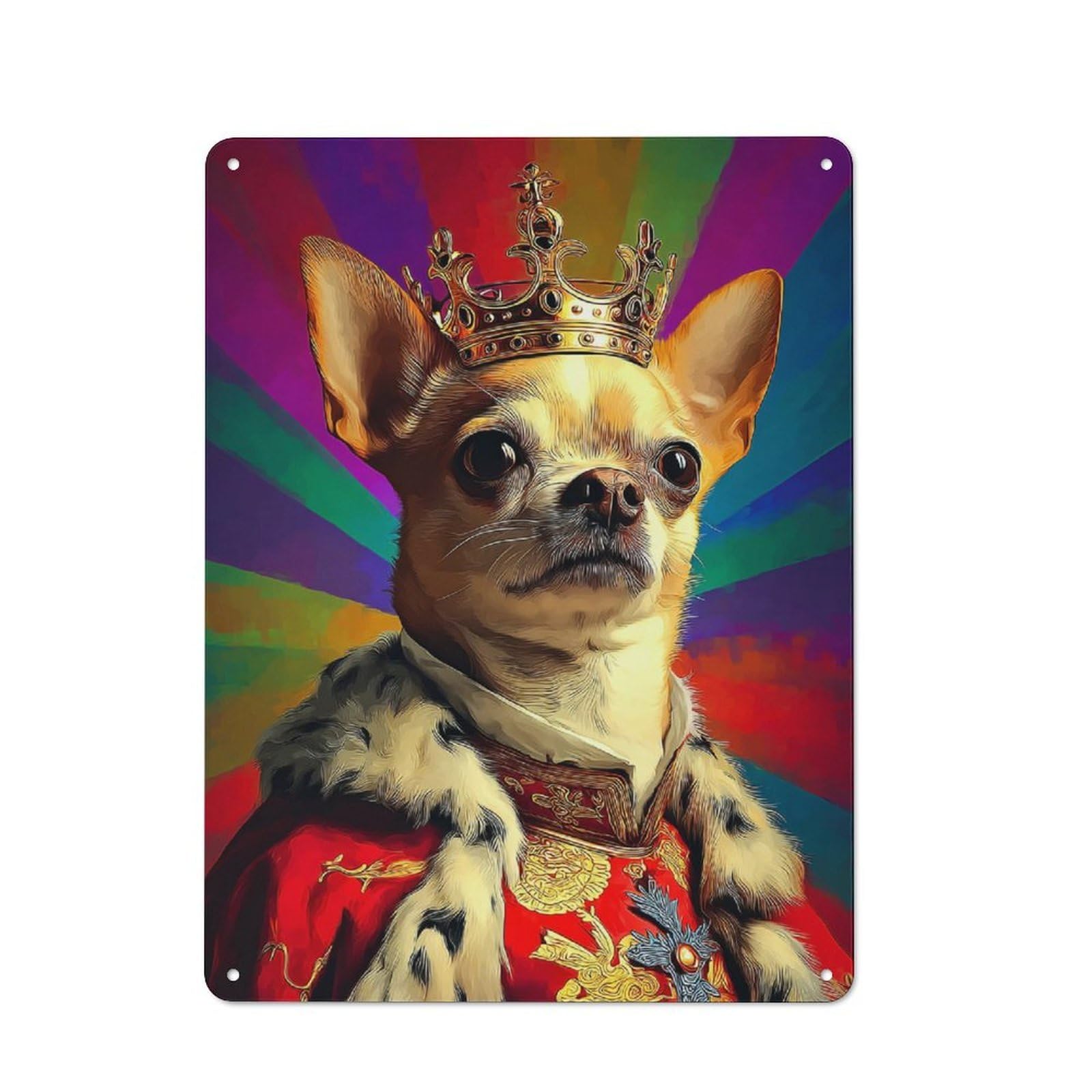 Junmoney Royal Canine The Majesty In Every Step Rustic Metal Plaque 40X30cm For Hobby Room Or Studio, For Creative Interior Collectors