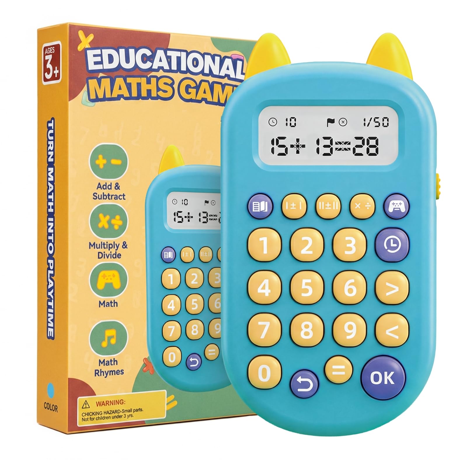 ROATEE Math Exercises Calculator for kids,Educational Maths Calculator for Children,Birthday Gift for Kids Ages 5-12
