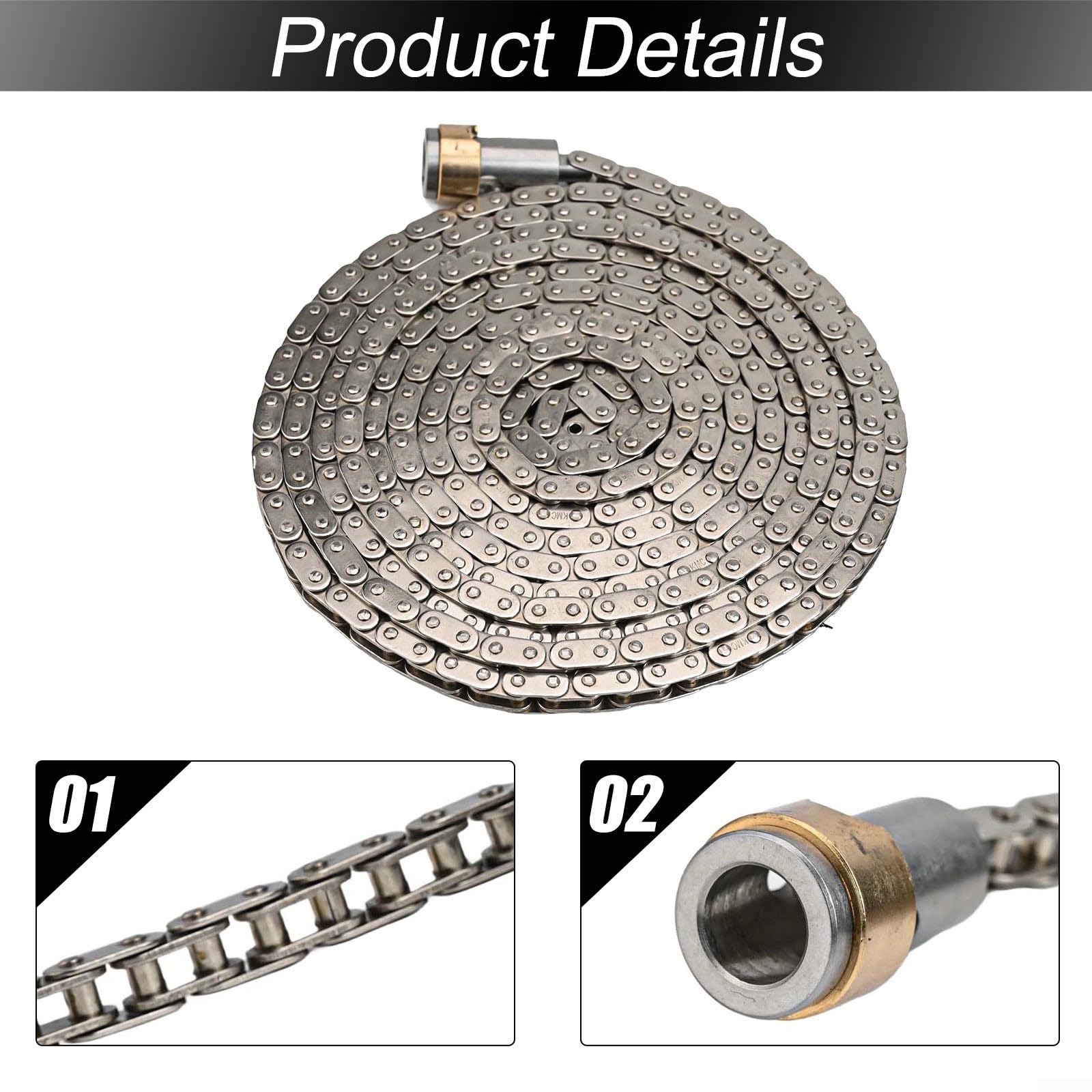 Chaîne de rechange pour rameur Concept 2 modèle C, D et E Chaîne en nickel silencieuse Expérience lisse Installation facile Ajustement parfait pour une fonctionnalité optimale