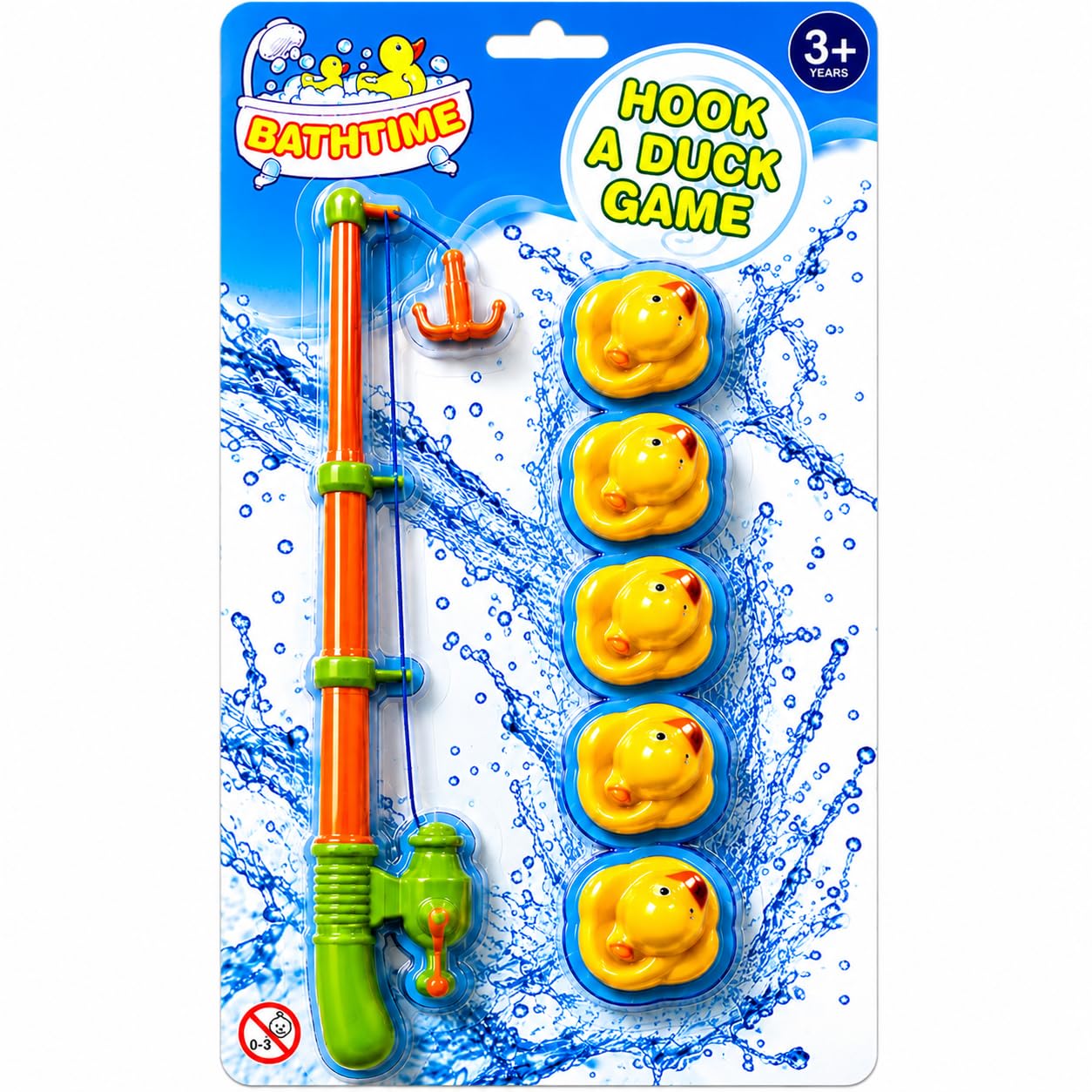 GSV Essentials Duck Hooking Game for Kids, Fishing Toy Game Set for Toddlers and Babies Bath Toy, Pool Parties, Plastic Floating Duck (Set of 1)