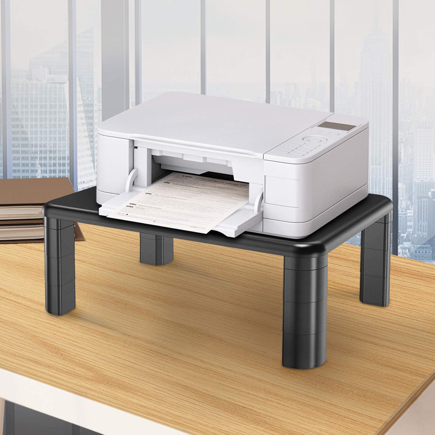 HUANUO Monitor Stand, 3 Height Adjustable Computer Monitor Stand