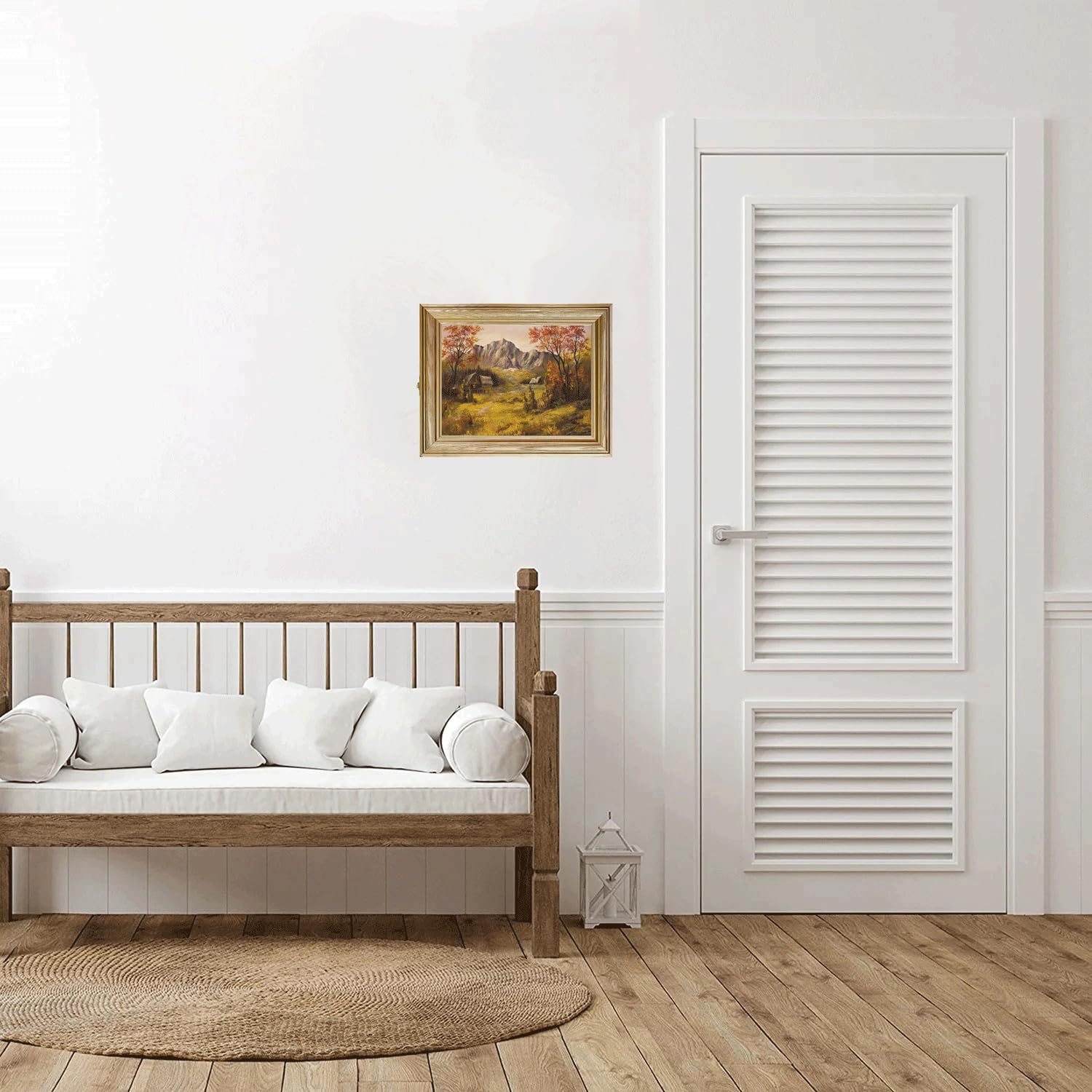 Armoire à clés Murale en Bois avec Porte-clés Style Vintage