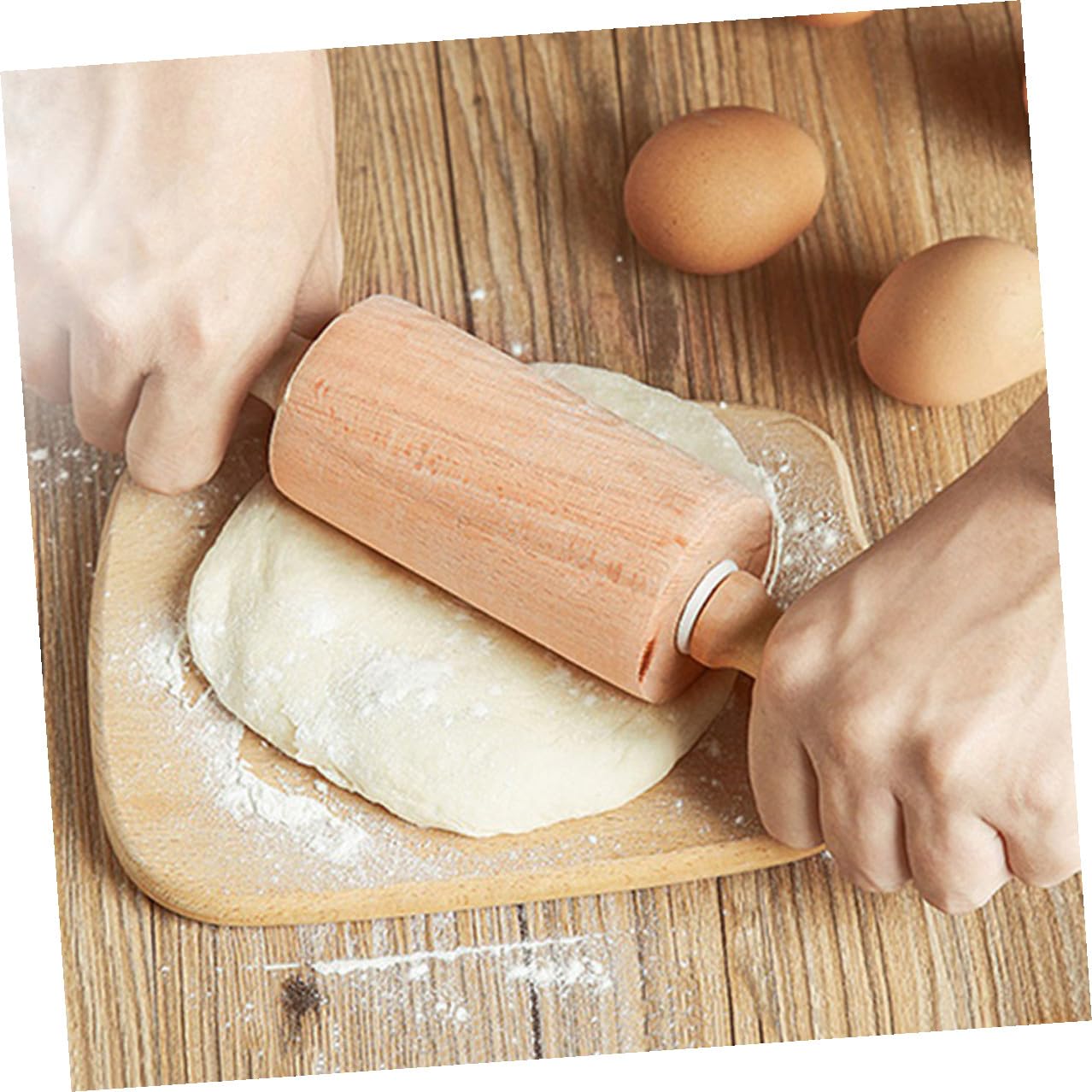 Sosoport 2 Stück Wachsfreies Nudelholz 47x6 Cm mit Rostfreien Lagern Küchenwerkzeug für Fondant und Kekse zum Backen