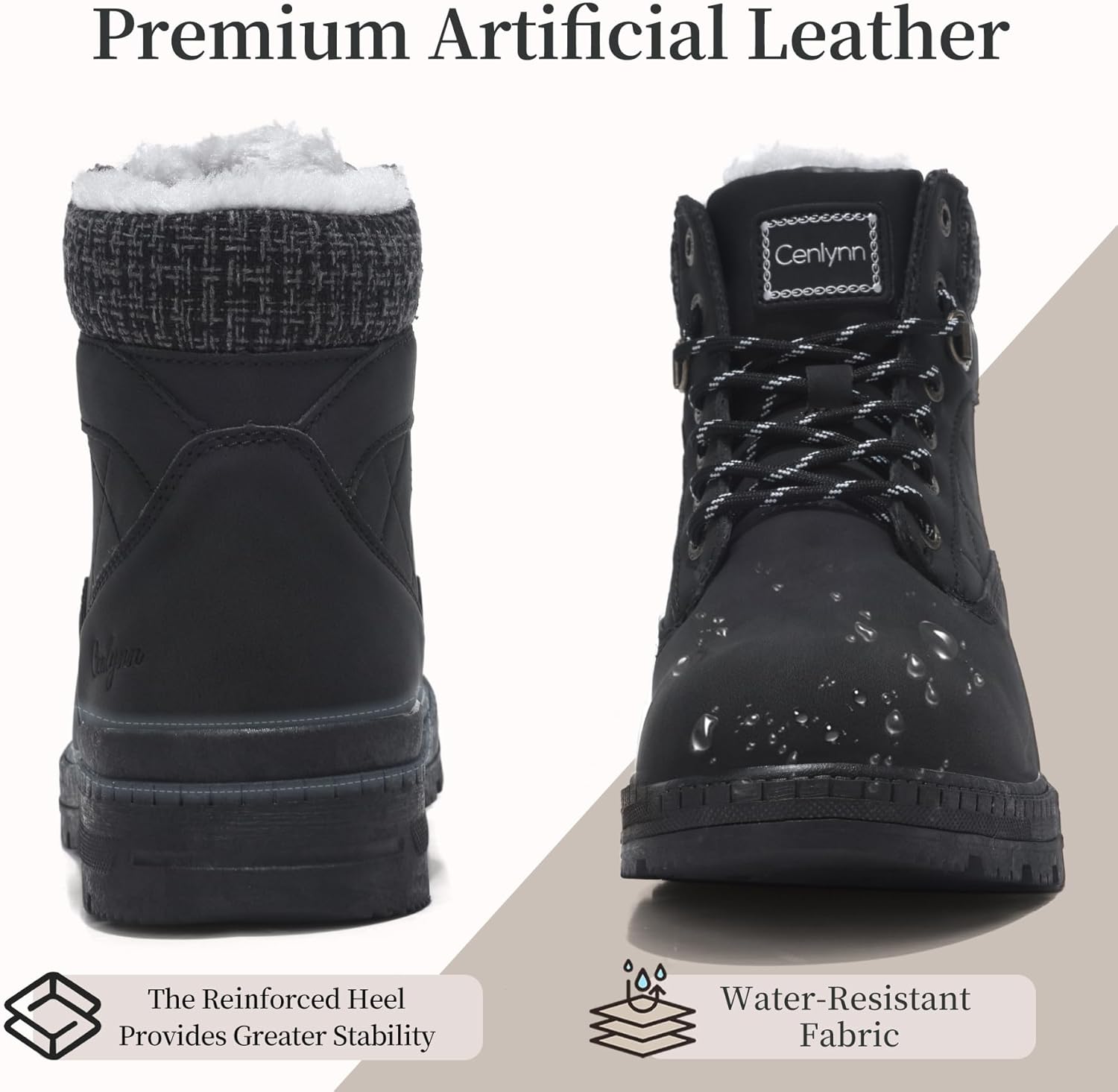 Women's Winter Snow Boots Warm Fur Lined Ankle Booties Non Slip Shoes - Image 6