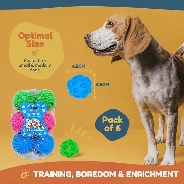Foto 2 de 7 de Pets & Play Pelotas chirriantes para perro, 6 unidades, más fuertes, más resistentes y duraderas