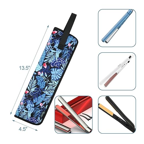 Miniatura 3 de Beautyflier Bolsa universal de alta calidad para plancha plana, bolsa de viaje de lona resistente al calor para alisadores de cabello, ideal para