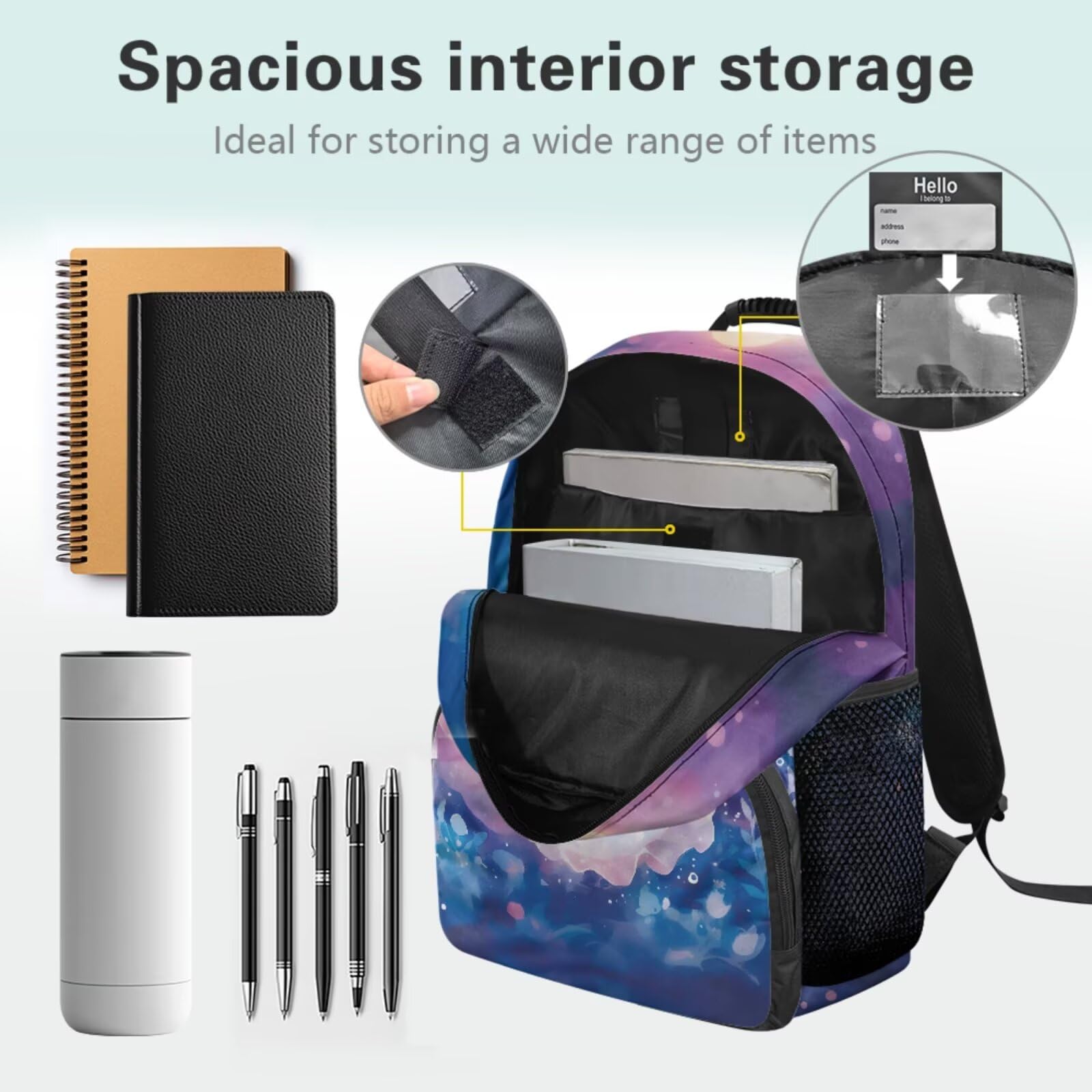 Juego de mochila escolar de 4 piezas con fiambrera, estuche y colgante para bolsa, para niños, adolescentes, escuela primaria y secundaria, Flores de ajolote rosa, moderno