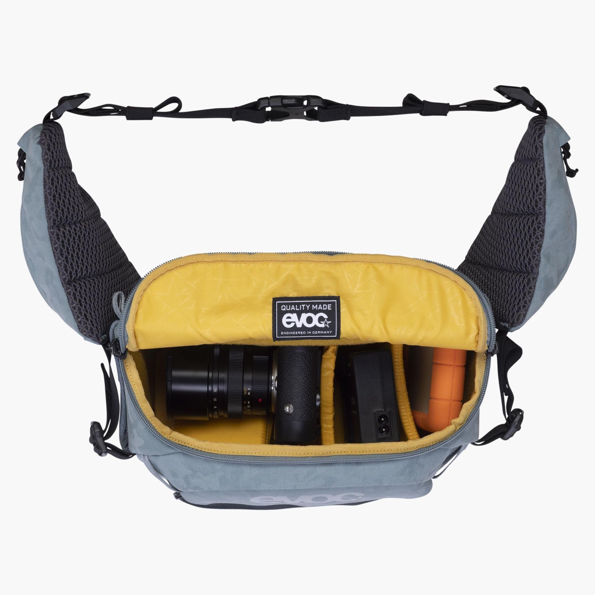 EVOC HIP PACK CAPTURE 6, torba biodrowa (wydajna wentylacja pleców, elastyczne kieszenie boczne, przegródki organizacyjne, wymiary: 14 x 20 x 31 cm, pojemność: 6 l), stalowa