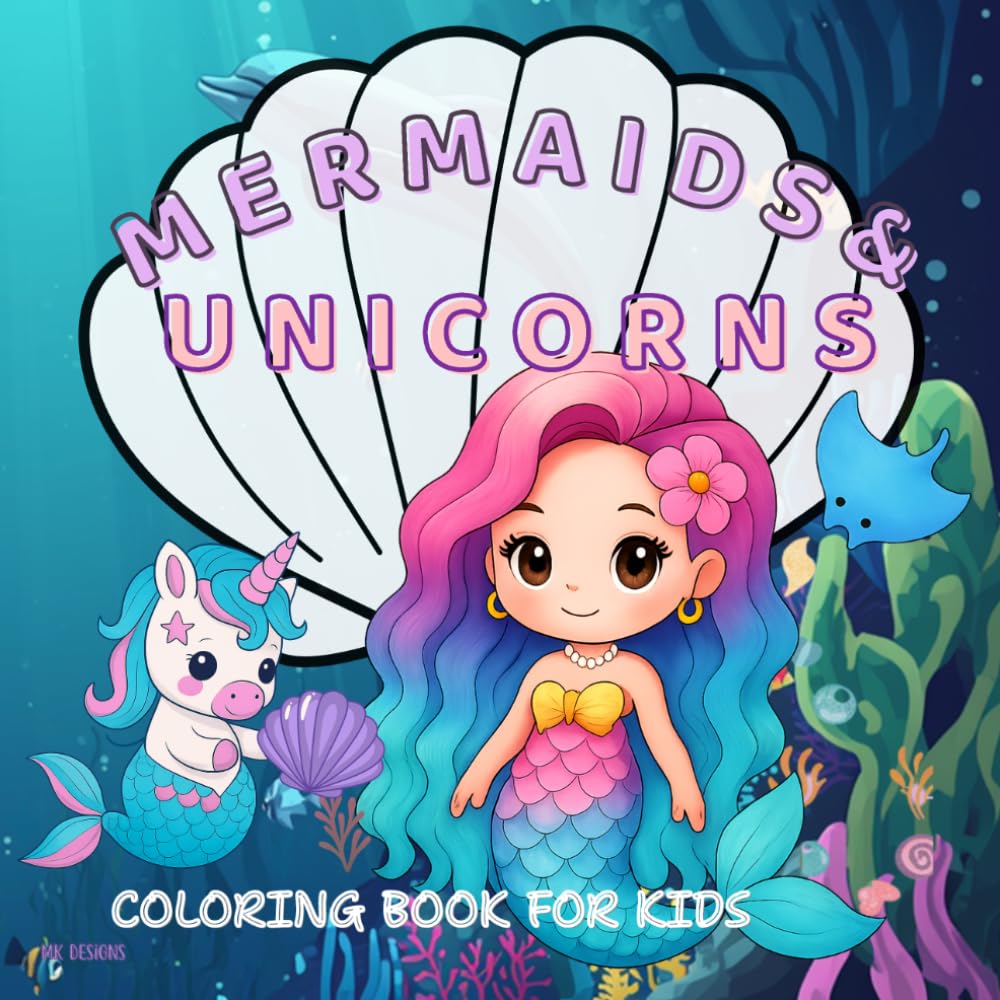 Mermaids, Unicorns & Cozy Deep Breaths - A Soothing Mermaid & Unicorn Coloring Book: Cozy Splash, Cozy Sparkle A Mermaid & Unicorn Coloring Book for Happy Relaxation