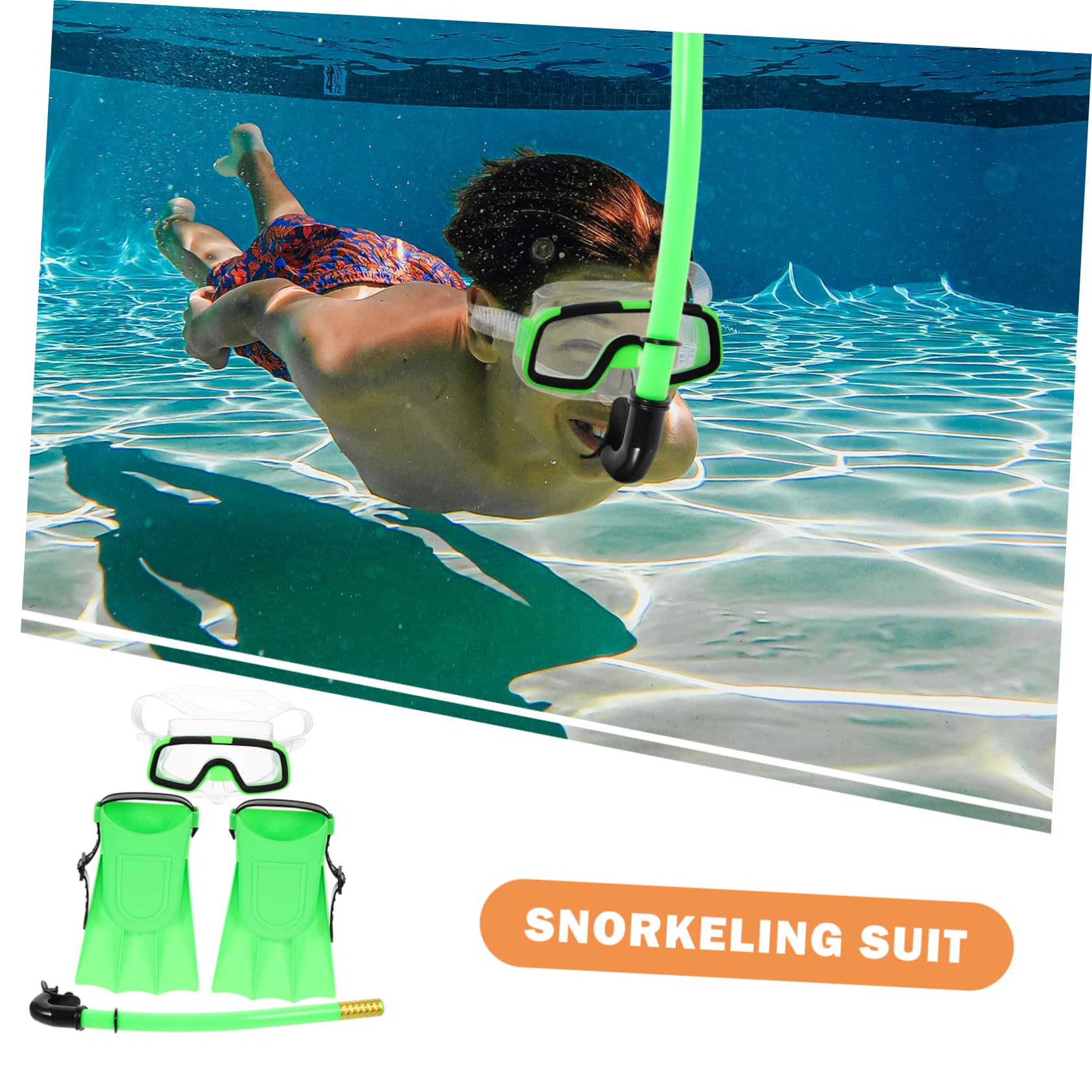 BESPORTBLE Junior Diving Equipment Snorkeling Goggles Mask Snorkel and Fins Safe for Boys and Girls Family Pack