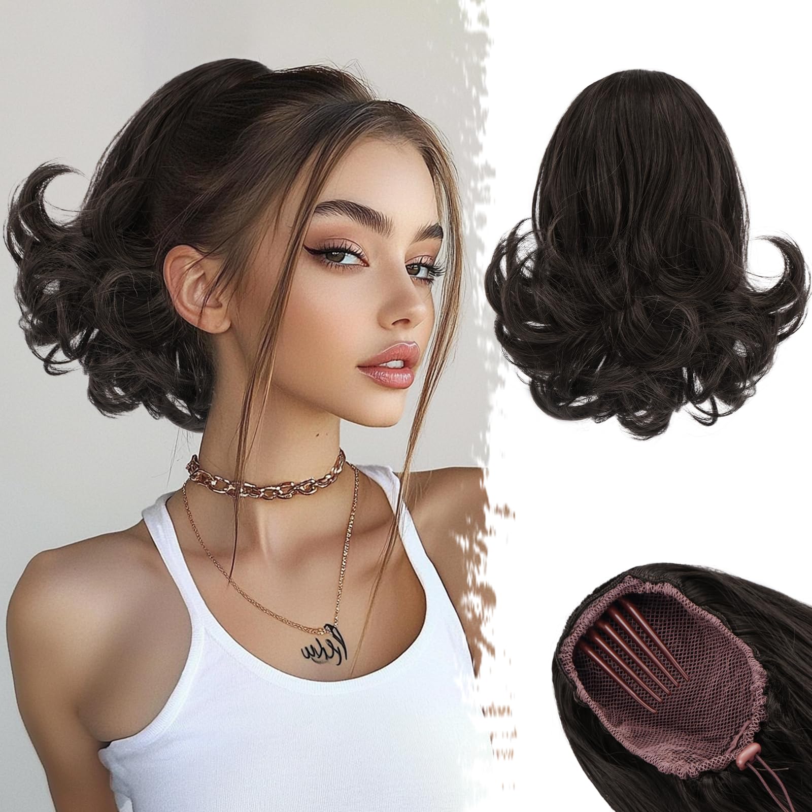 BARSDAR Dark Brown Ponytail Extension