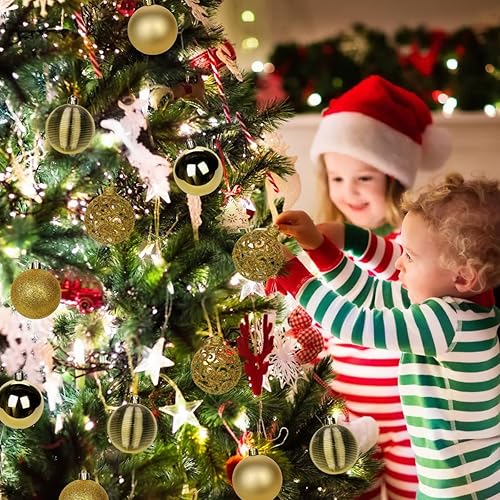 Miniatura 4 de 30 adornos de bola de Navidad de 2.36 pulgadas, no se astillan, decoración de árbol de Navidad dorada, bolas de árbol de Navidad, adornos de