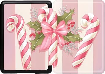Case for Kindle Oasis Protective Cover with Auto Sleep Wake Only Fits 7 Inch Kindle Oasis10th 2019 Release & 9th 2017 Release- Christmas Candy Canes