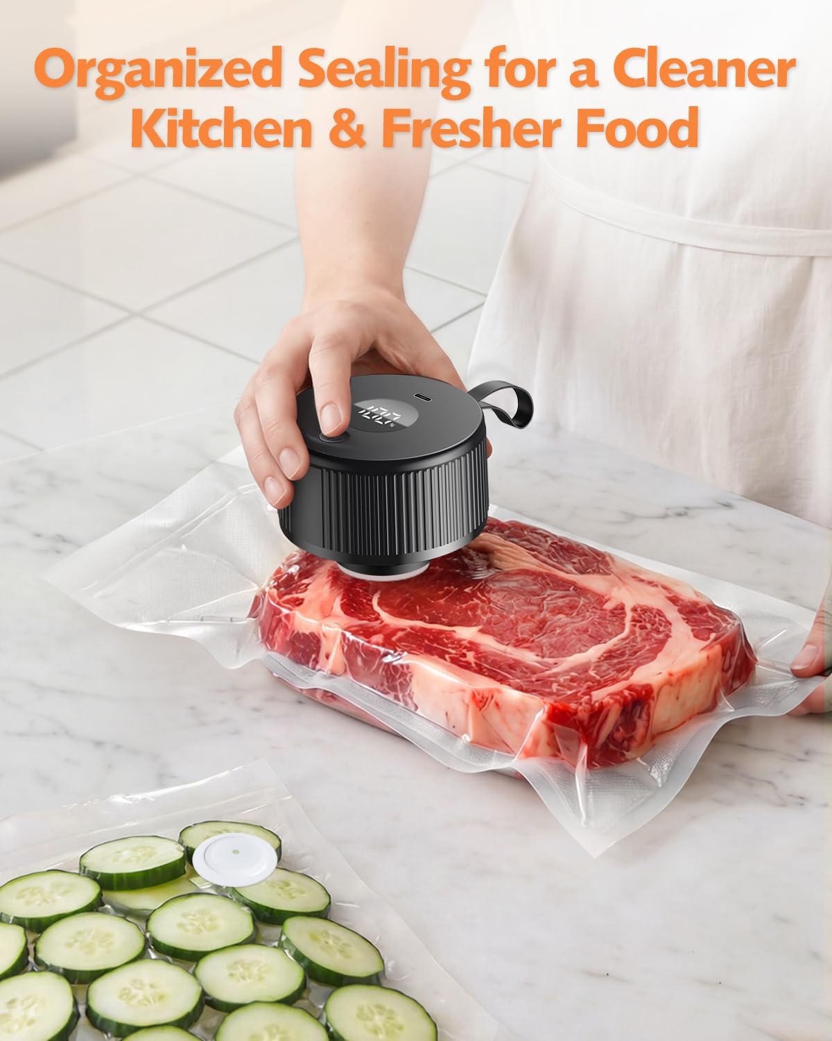 Electric Mason Jar Vacuum Sealer, [2026 Upgraded] One-Piece Handheld Vacuum Sealer Kit for Wide & Regular Mouth Jars, Portable Cordless Sealer for Food Storage, Homesteading & Meal Prep