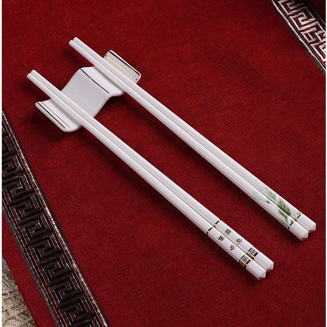 Baguettes en Porcelaine de qualité supérieure, 1 Paire de Baguettes réutilisables en céramique osseuse de Haute qualité, Style Traditionnel Chinois Classique，S