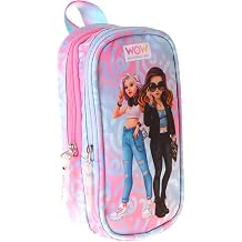 Wow Generation K z  ocuk Wonderful Bask l  Pembe - Turkuaz  lkokul Kalem  antas  - Okul Kalemli i - W6071