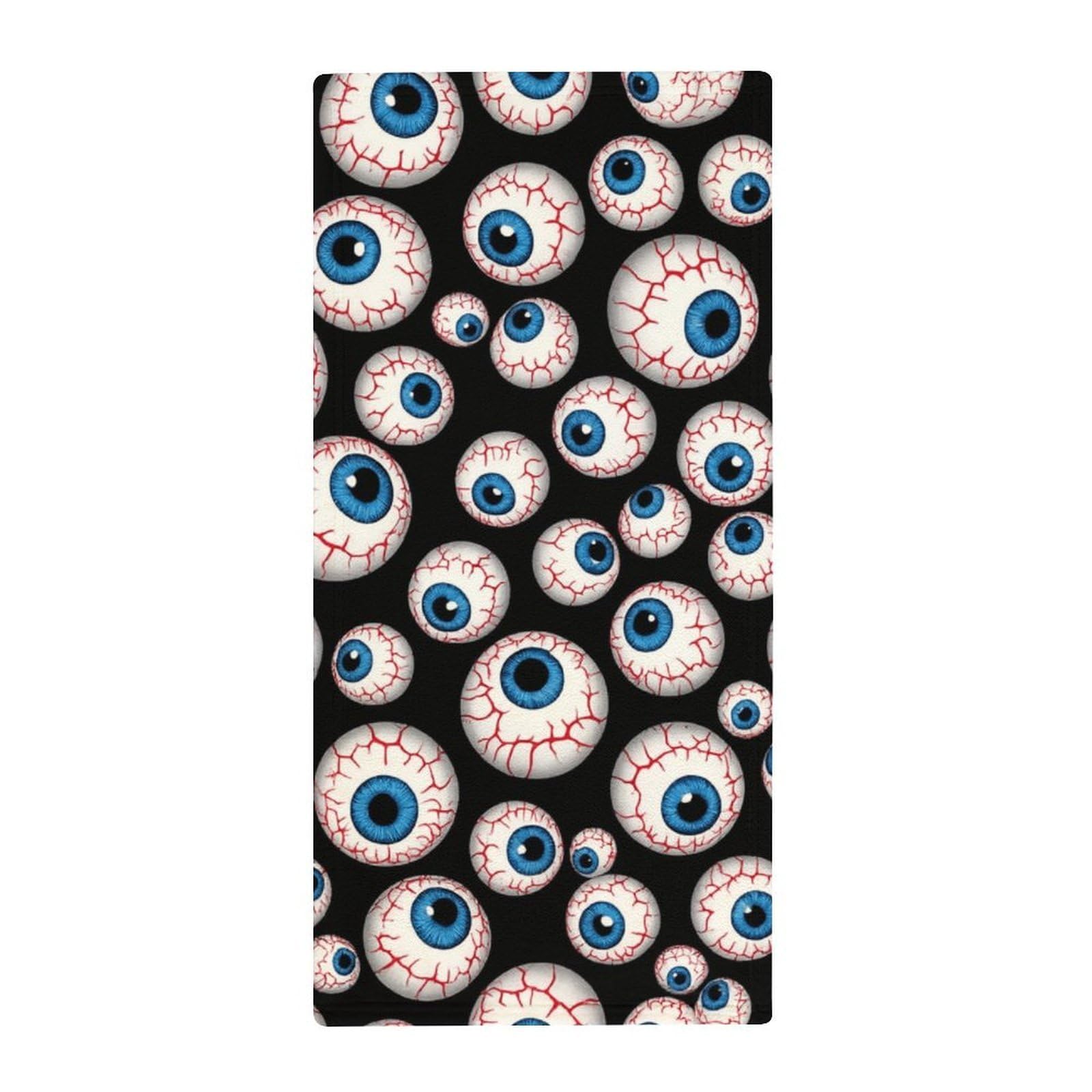 Anceky Professional Spa Fingertip Towels, Trippy Eyeballs Pattern Ultra Soft Hand Towels for Hotels, Yoga & Decorative Bathrooms
