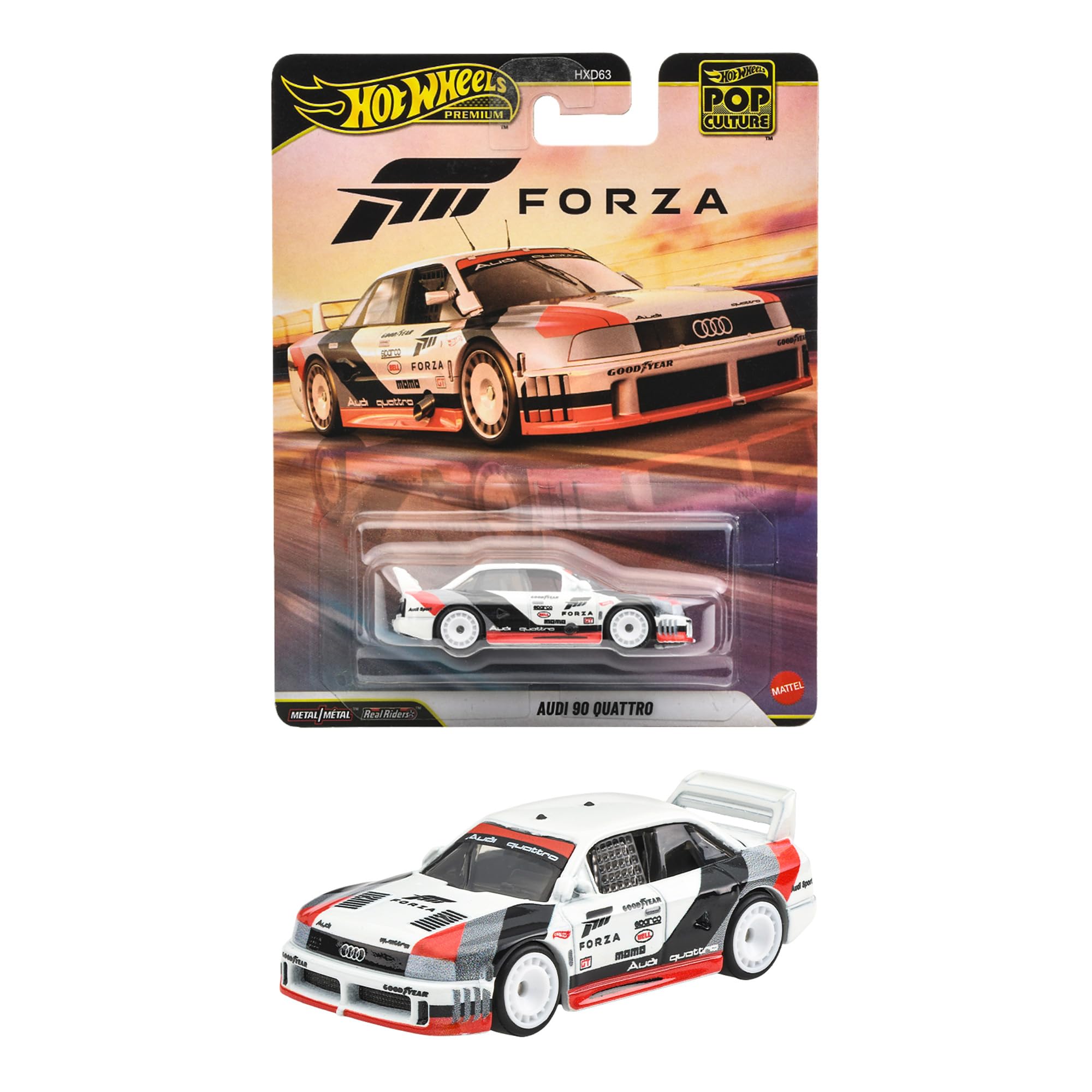 ホットウィール(Hot Wheels) ポップカルチャー アウディ 90 クワトロ ミニカー 1:64スケール 3歳から JHX05 | FORZA・Audi 90 Quattro・ダイキャストカー・Real Riders™タイヤ・Metal/Metal™仕様・プレミアム