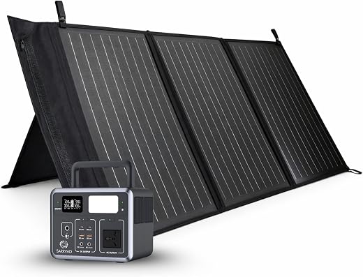 SARRVAD Solar Power Station X300 (288Wh LiFePO4) with 100W Solar Panel Combo | 300W Pure Sine Wave Portable Power Station...