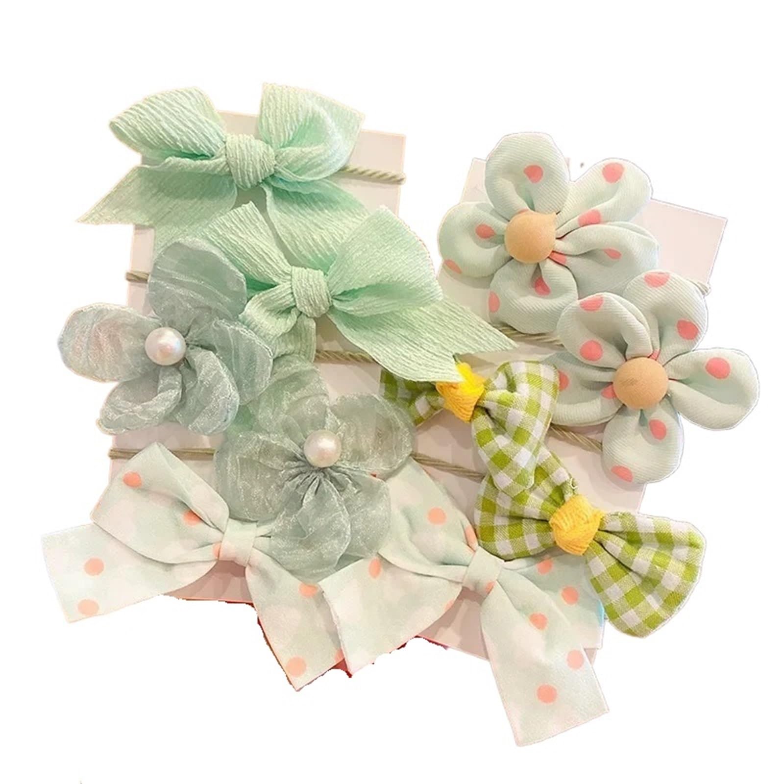 Juego de 20 cintas elásticas para el pelo con lazo grande y flores (A-17)