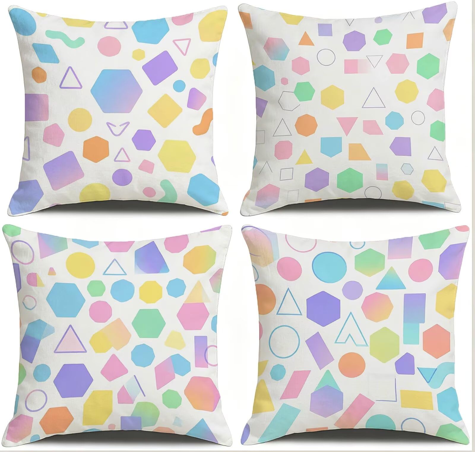 Tinta Unita Federe Cuscini Divano 55x55cm, Cuscini da Esterno, Cod-36 | Velour Copricuscini Decorativi Letto Arredo, per Letto, Soggiorno, Giardino, Esterno, Casa Decorazione Set di 4 Geometria