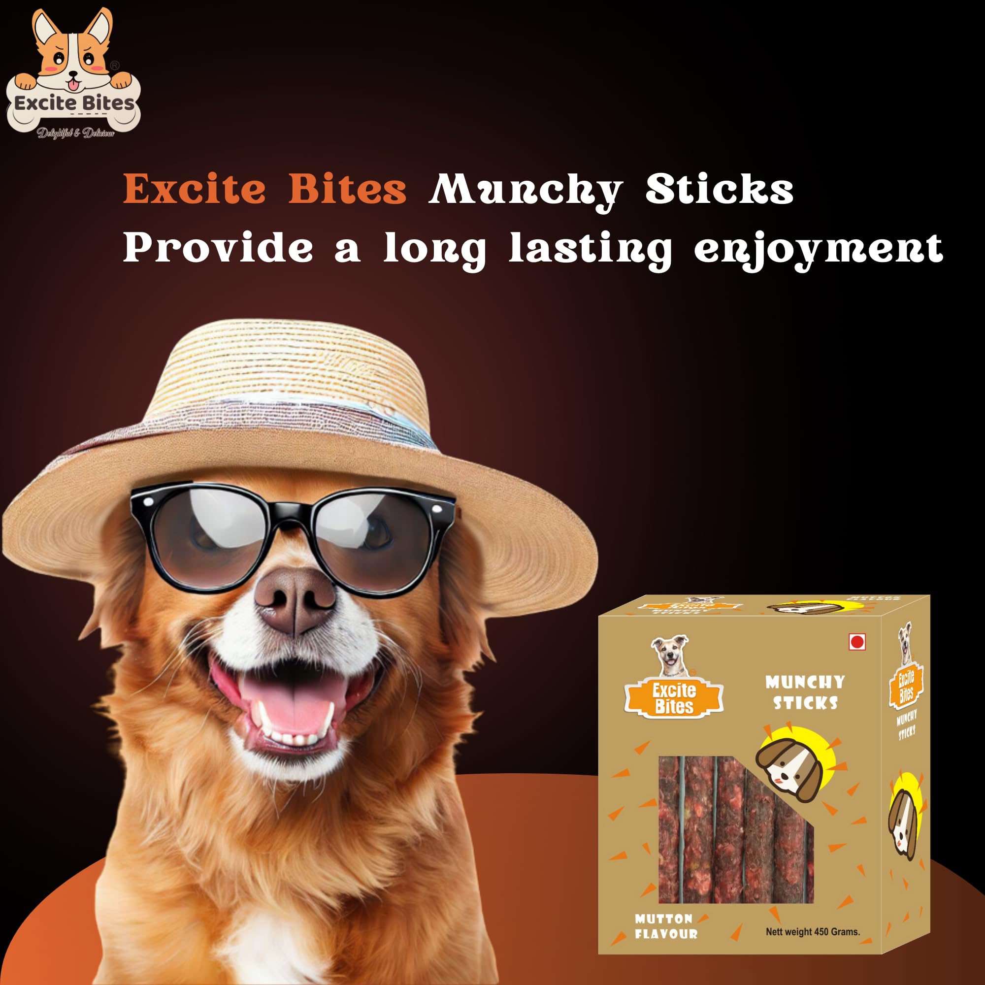 Excite Bites Mutton Flavor Munchy Sticks - 450 g Dog Chews 4