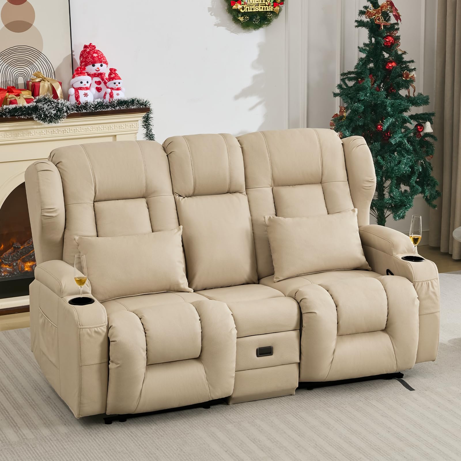 SAMERY 67.6" RV Loveseat Recliner Sofa, Wall Hugger Reclining Loveseat