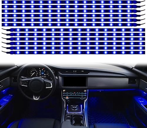 Tira de luces LED azules para automóvil, BaishenglinMotor 12 unidades, DC12V, impermeable, 30CM/11.8"/1 pie 5050 15-SMD tira de luces LED para